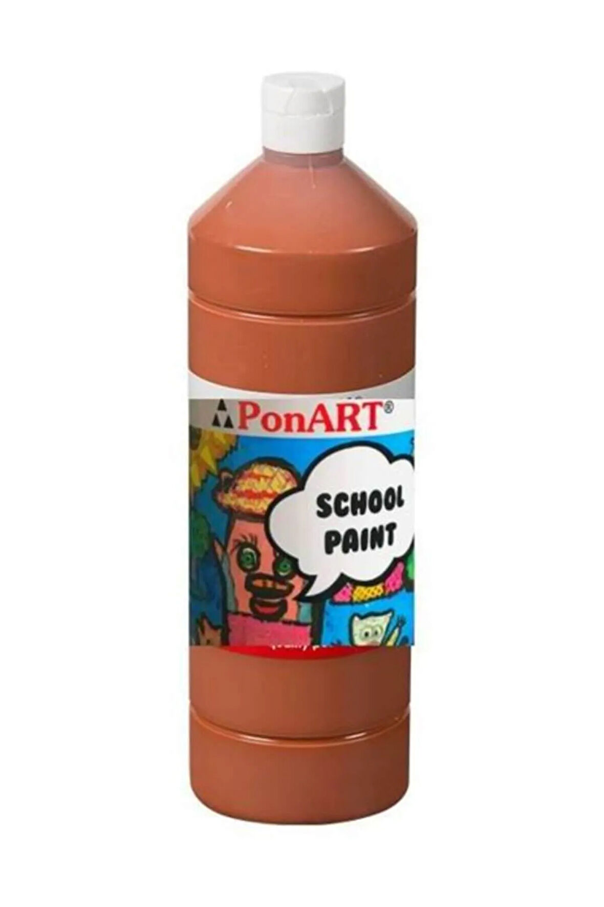 School Paint Tempera Boya 1000 ml. PSP-2218 A.KAHVE