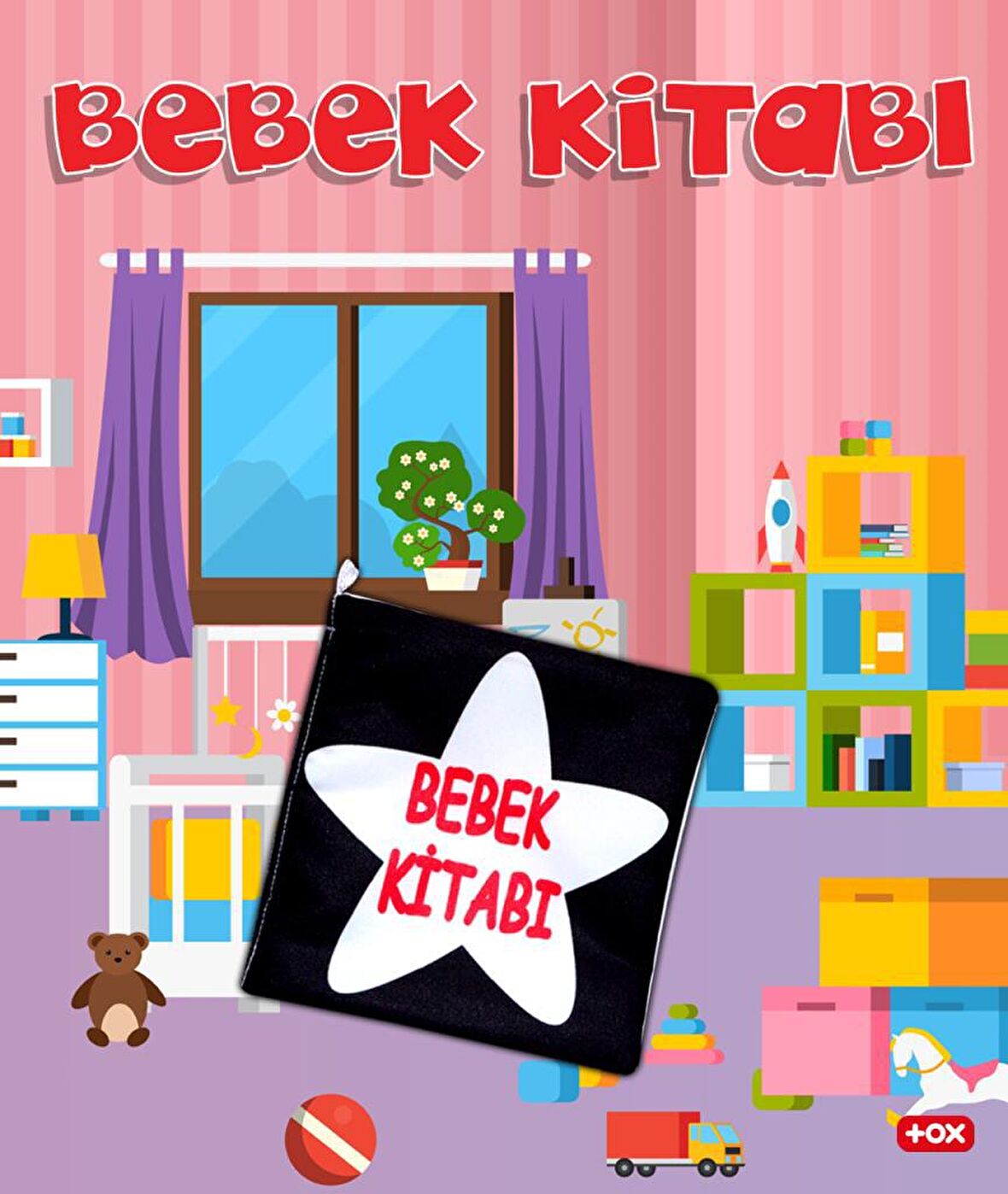 Tox Bebek Siyah-Beyaz Kumaş Sessiz Kitap - Bez Kitap , Eğitici Oyuncak , Yumuşak ve Hışırtılı