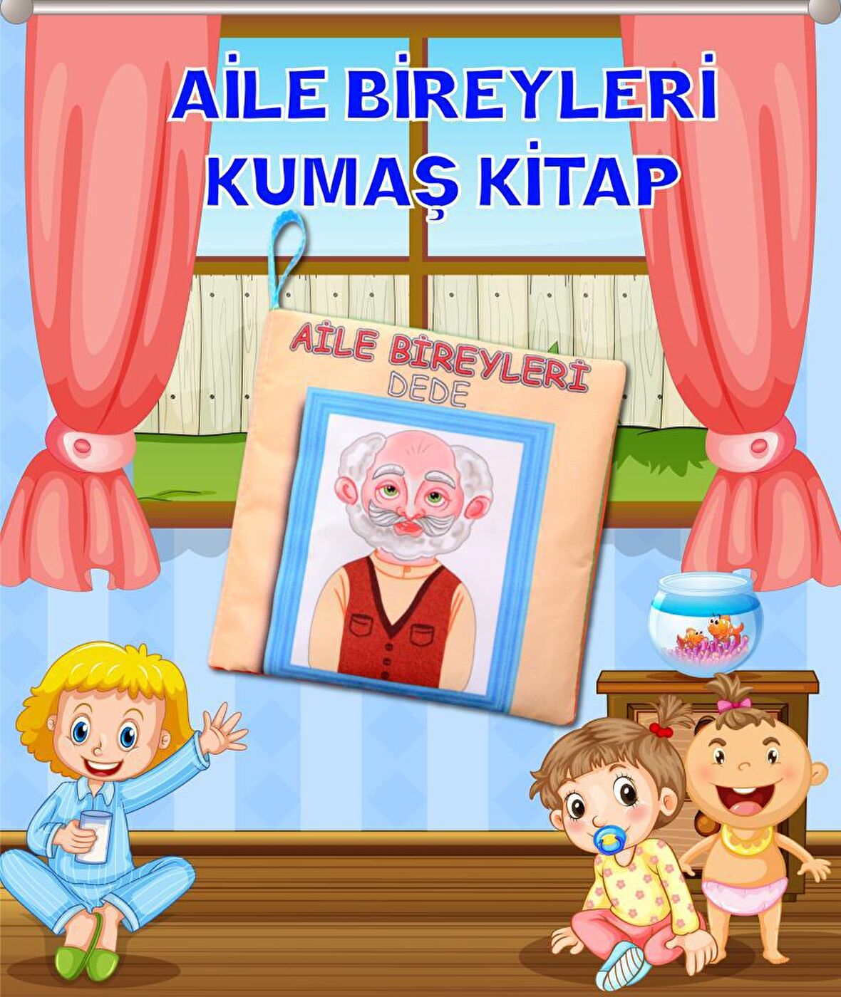 Tox Aile Bireyleri Sessiz Kumaş Kitap - Bez Kitap , Eğitici Oyuncak , Yumuşak ve Hışırtılı