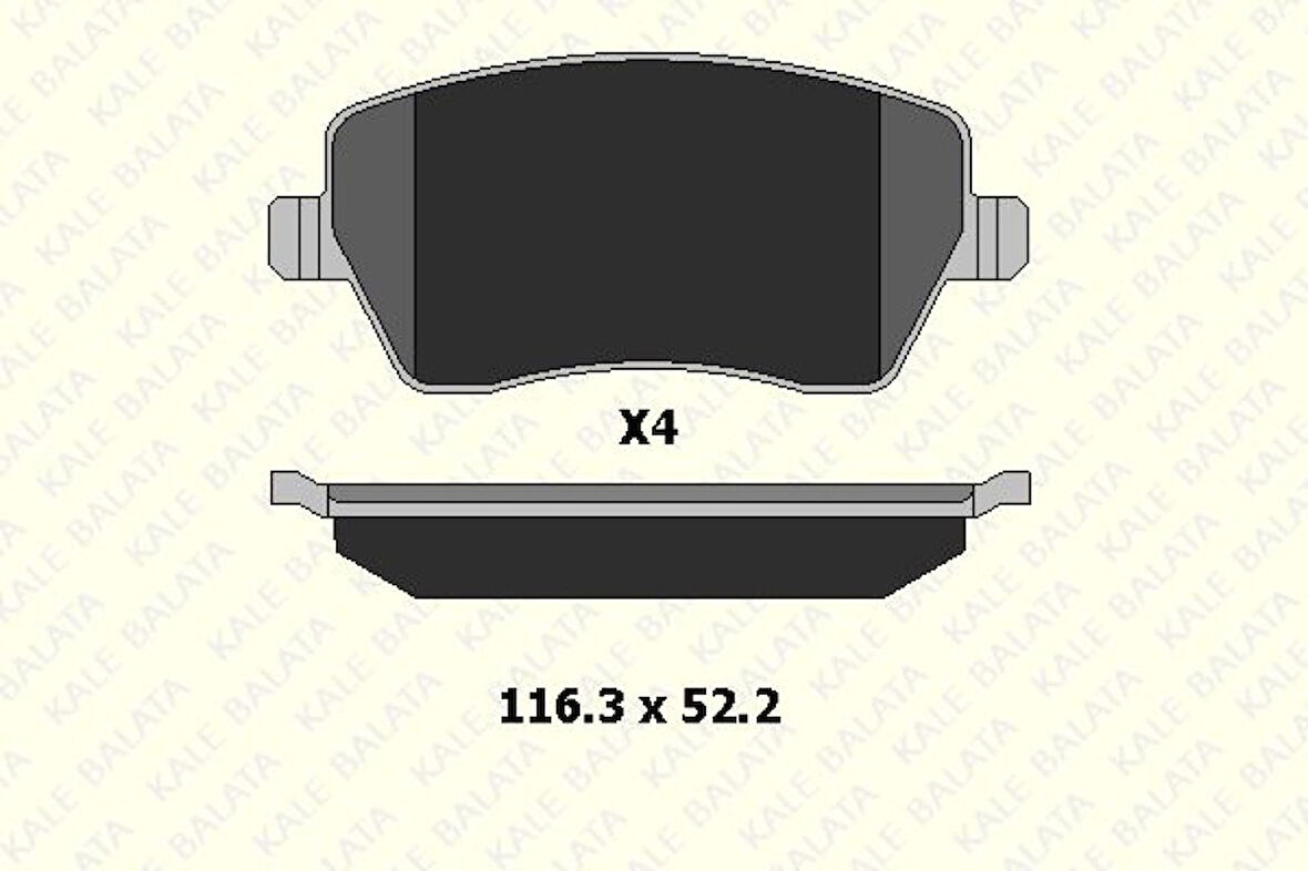 Renault On Fren Balatası Micra K12 03> Note 06> Clio III 05> Modus 04> Duster 10> Logan 04> Dokker 12> - Kale B 23973 174 04 Ans