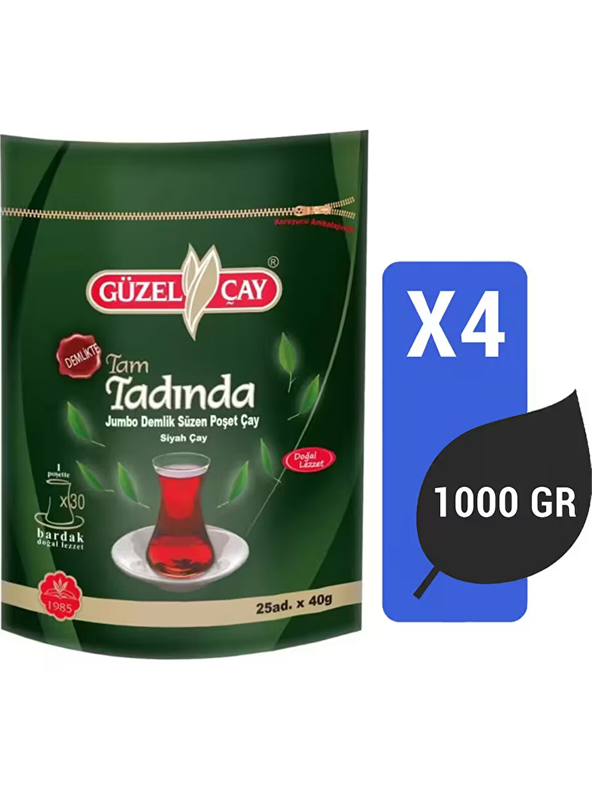 Güzel Çay Tam Tadında 40 Gr 25 Adet 1000 Gr X 4 Adet