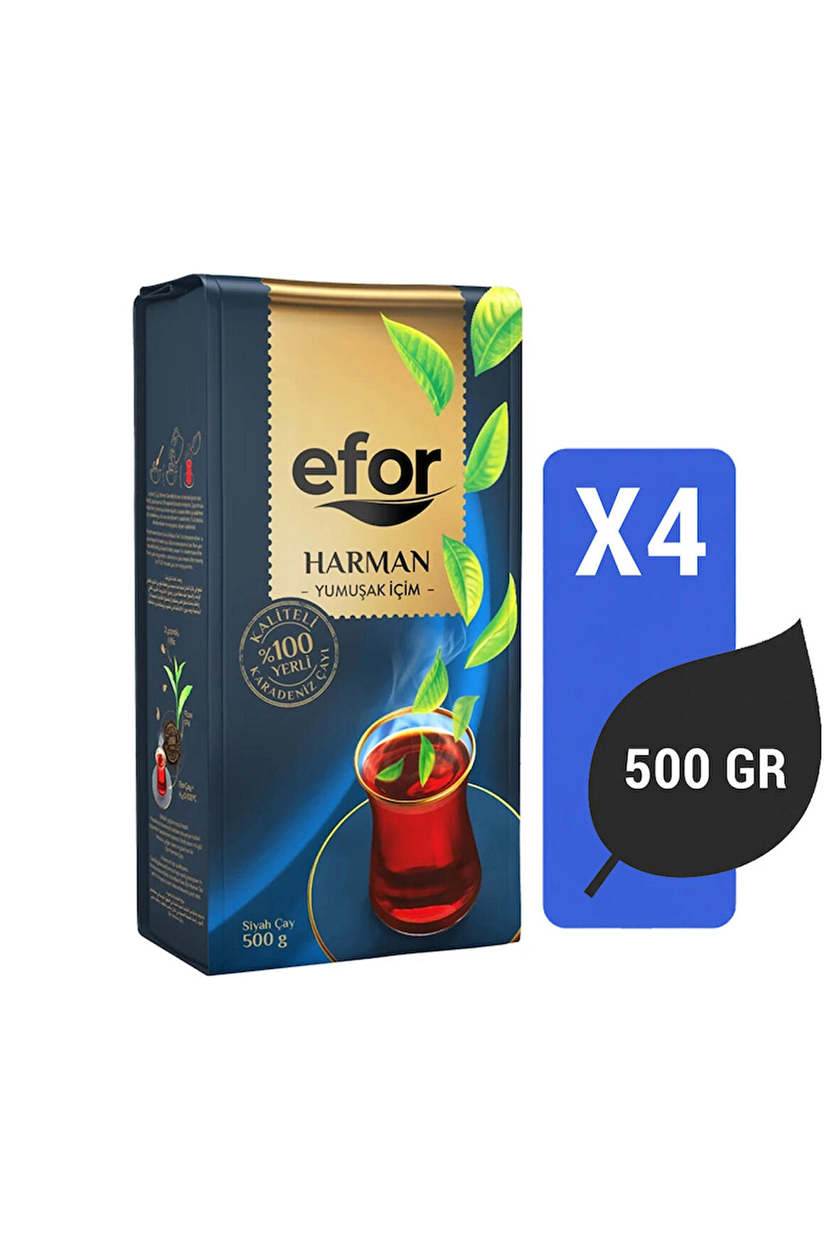 Efor Harman Siyah Çay 500 Gr X 4 Adet