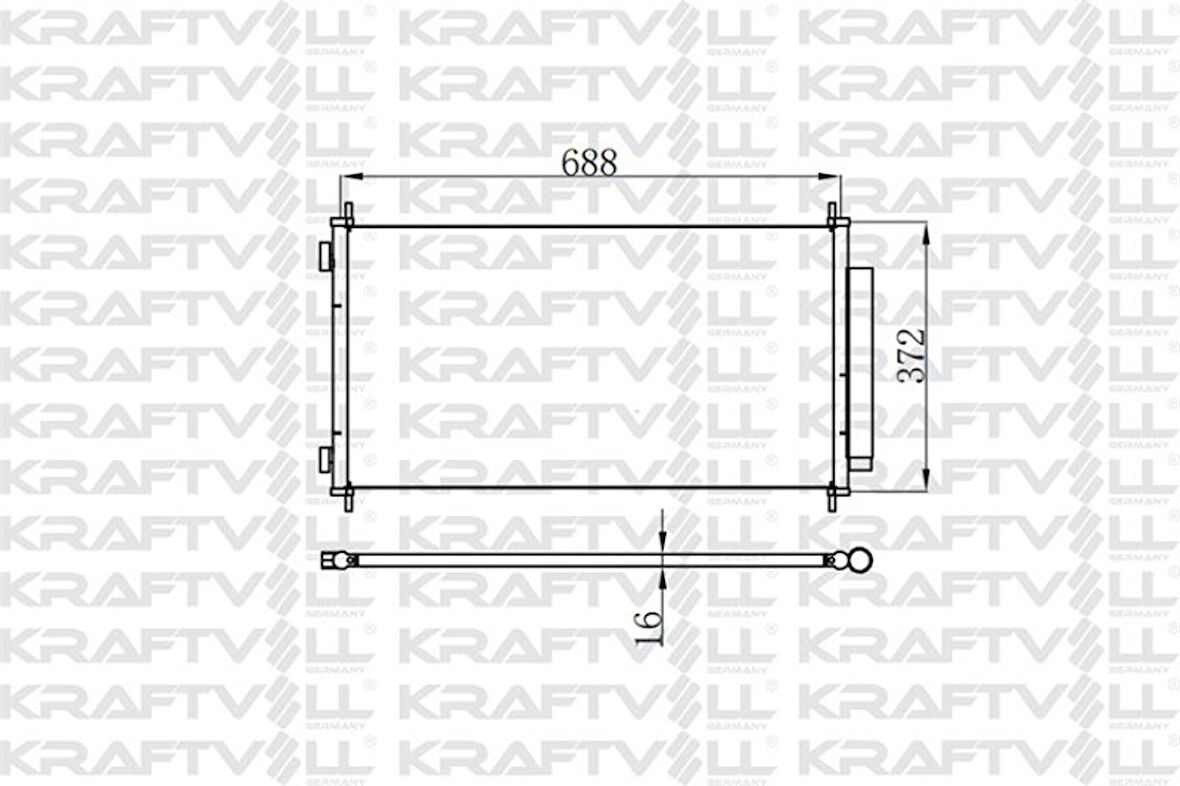 Honda Klima Radyatoru Honda Crv III 2.0 2.4 2007> (705×364×16) - Kraftvoll 08060015