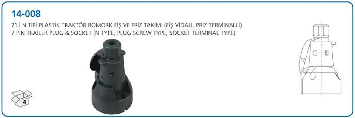 Unıversal Truck Romork Fisi N Tipi 7 LI Plastık Terminallı (takım) - Aksa 14-008