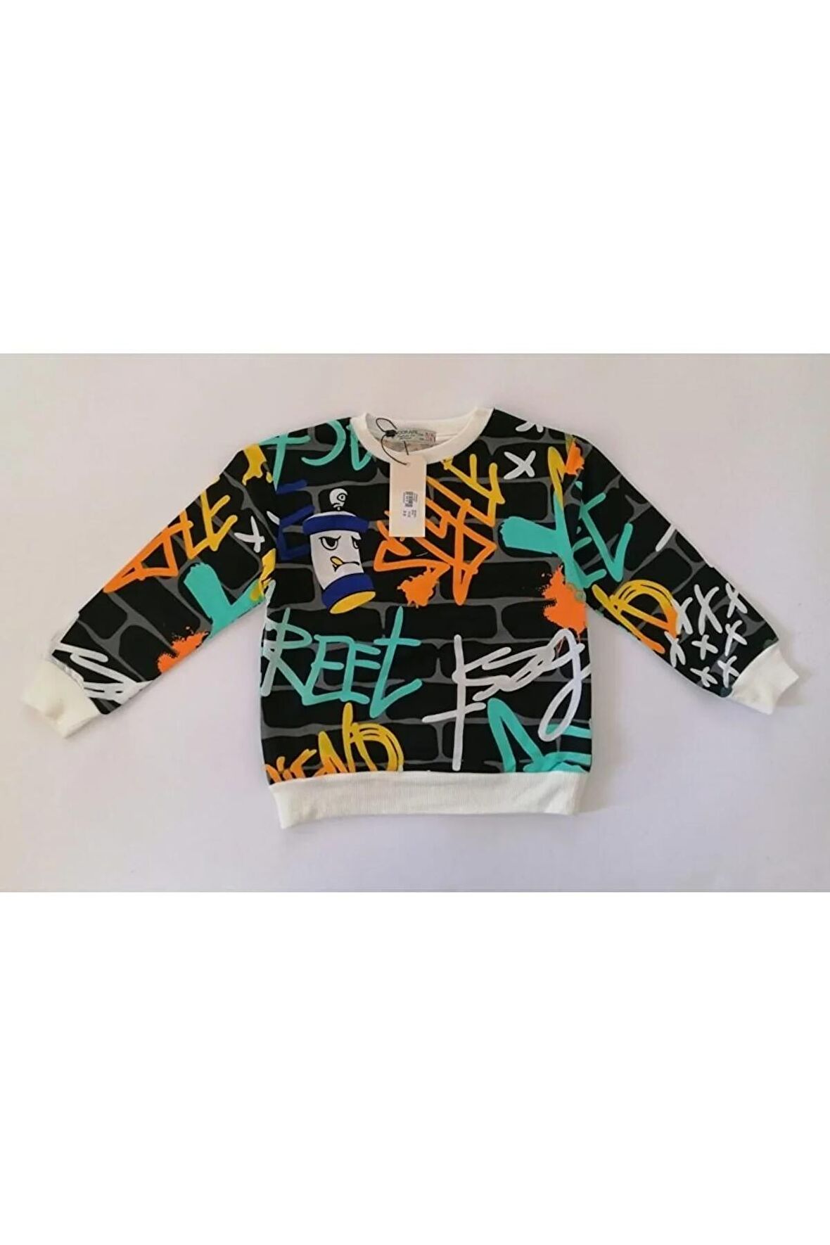 Erkek Çocuk Sweat-Shirt Baskılı Siyah  