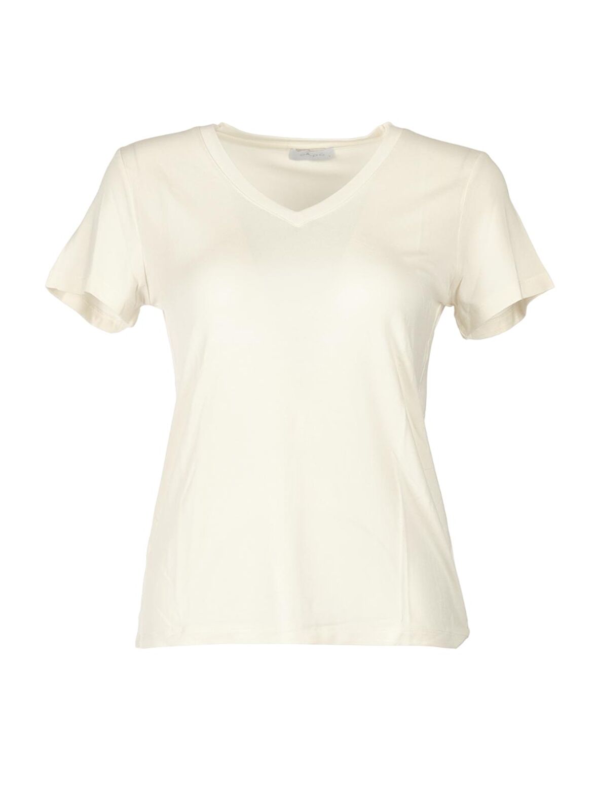 Daıdo V Yaka Basic Kısa Kollu Ekru Kadın T-Shirt 19Y291900970