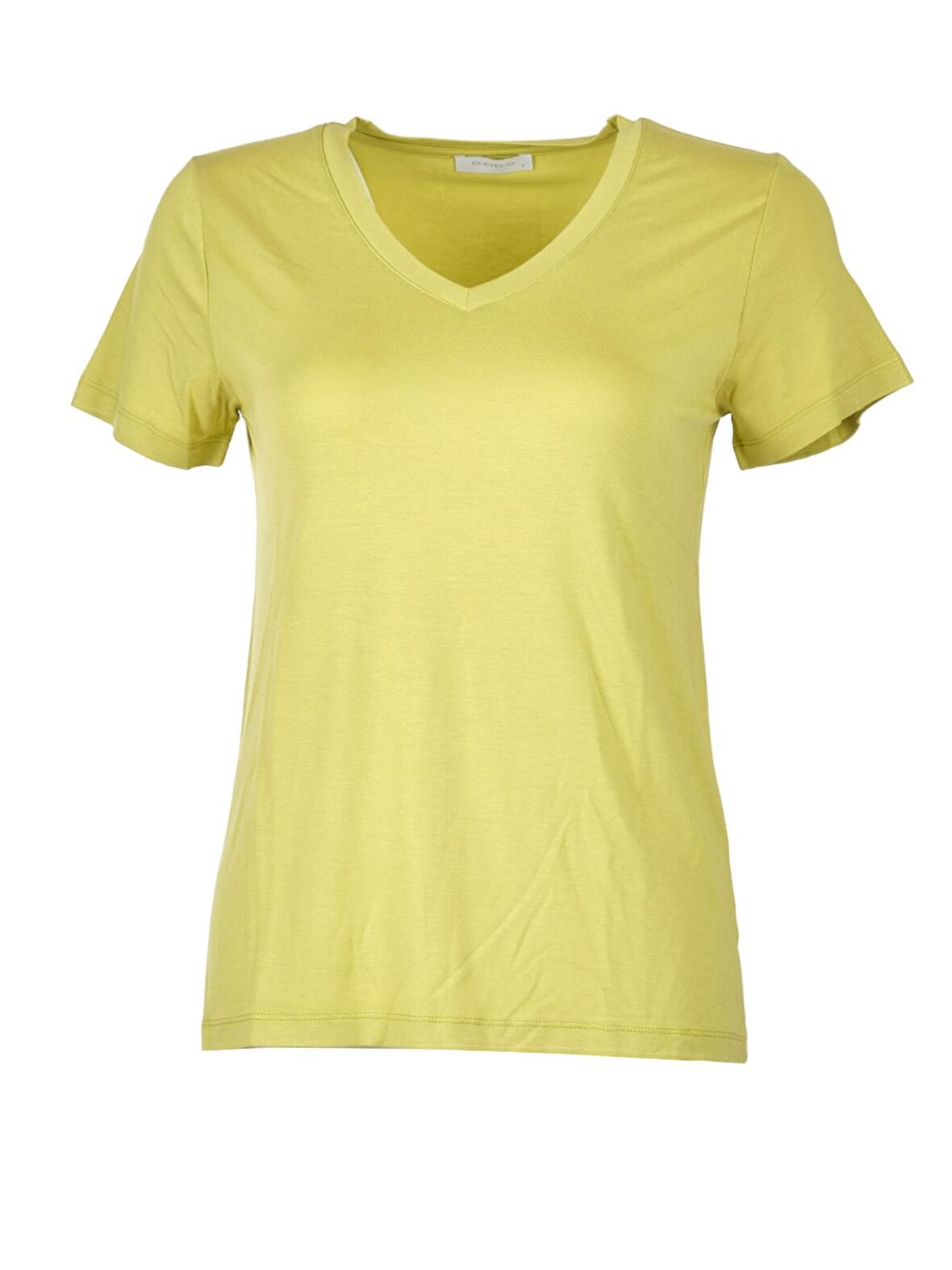 Daıdo V Yaka Basic Kısa Kollu Fıstık Yeşili Kadın T-Shirt 19Y291900970