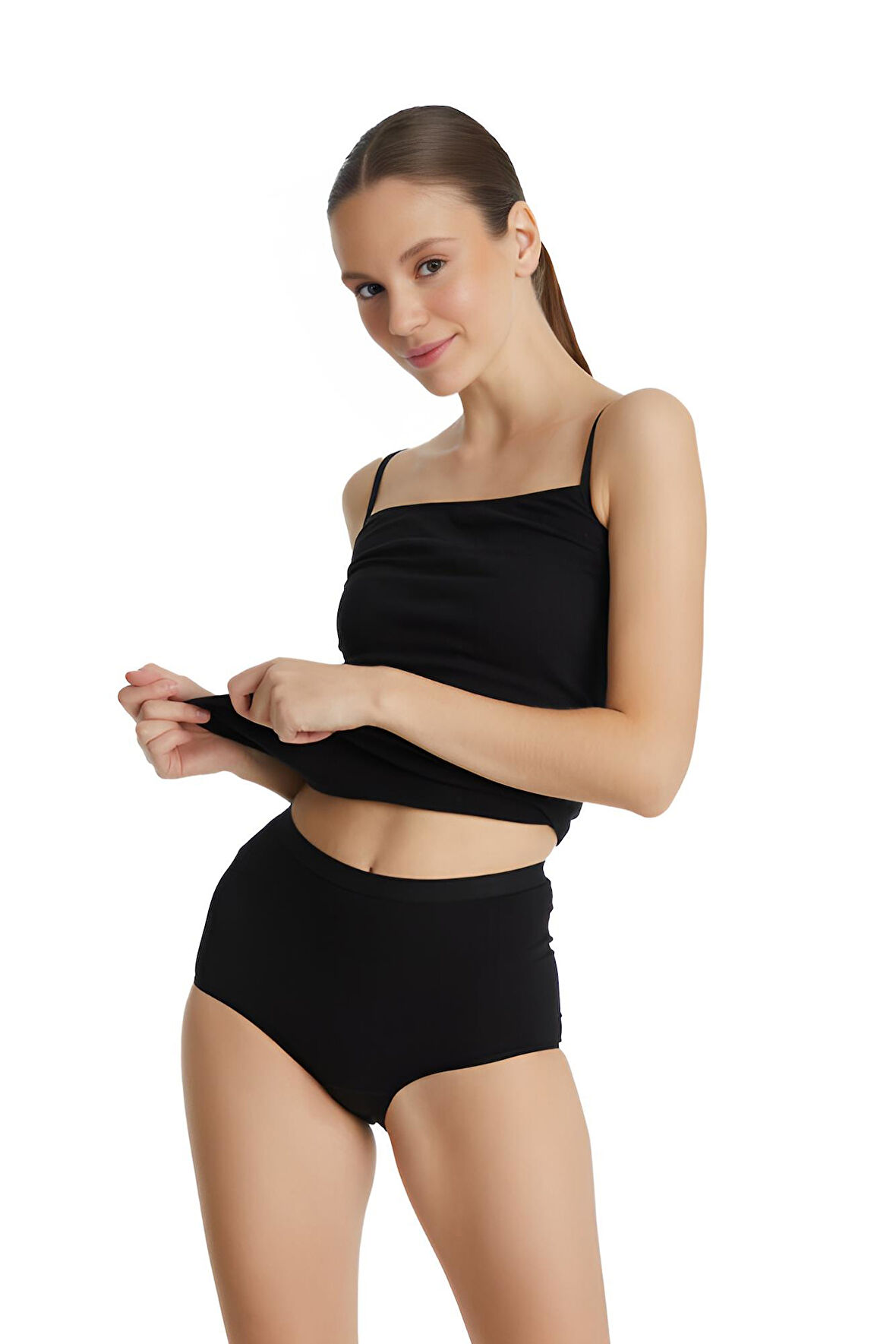 Blackspade Kadın Siyah Yüksek Bel Slip Külot 1307