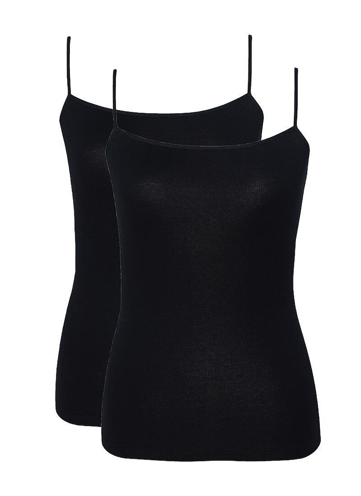 Blackspade Kadın Siyah İnce Askılı Atlet 2'li Paket 1592