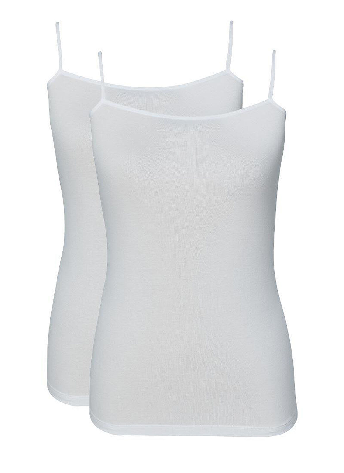 Blackspade Kadın Beyaz İnce Askılı Atlet 2'li Paket 1592