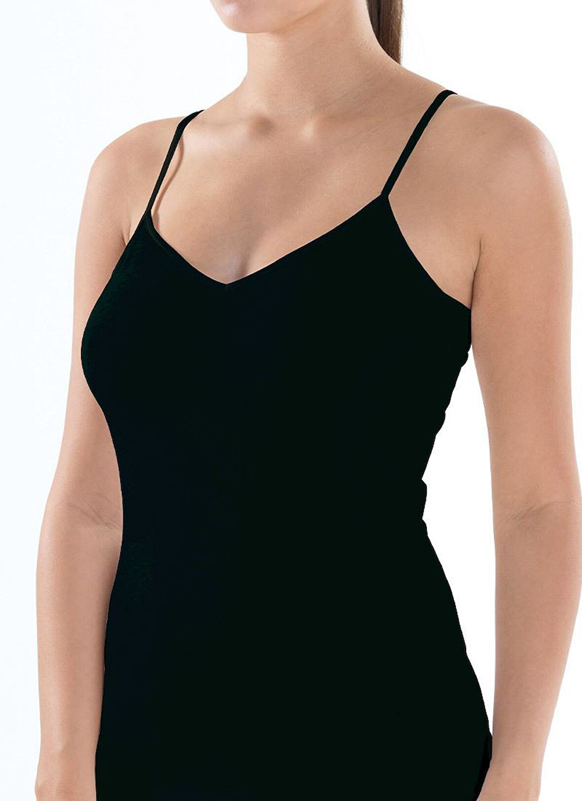 Blackspade Kadın Siyah Atlet Aura Satin 1403