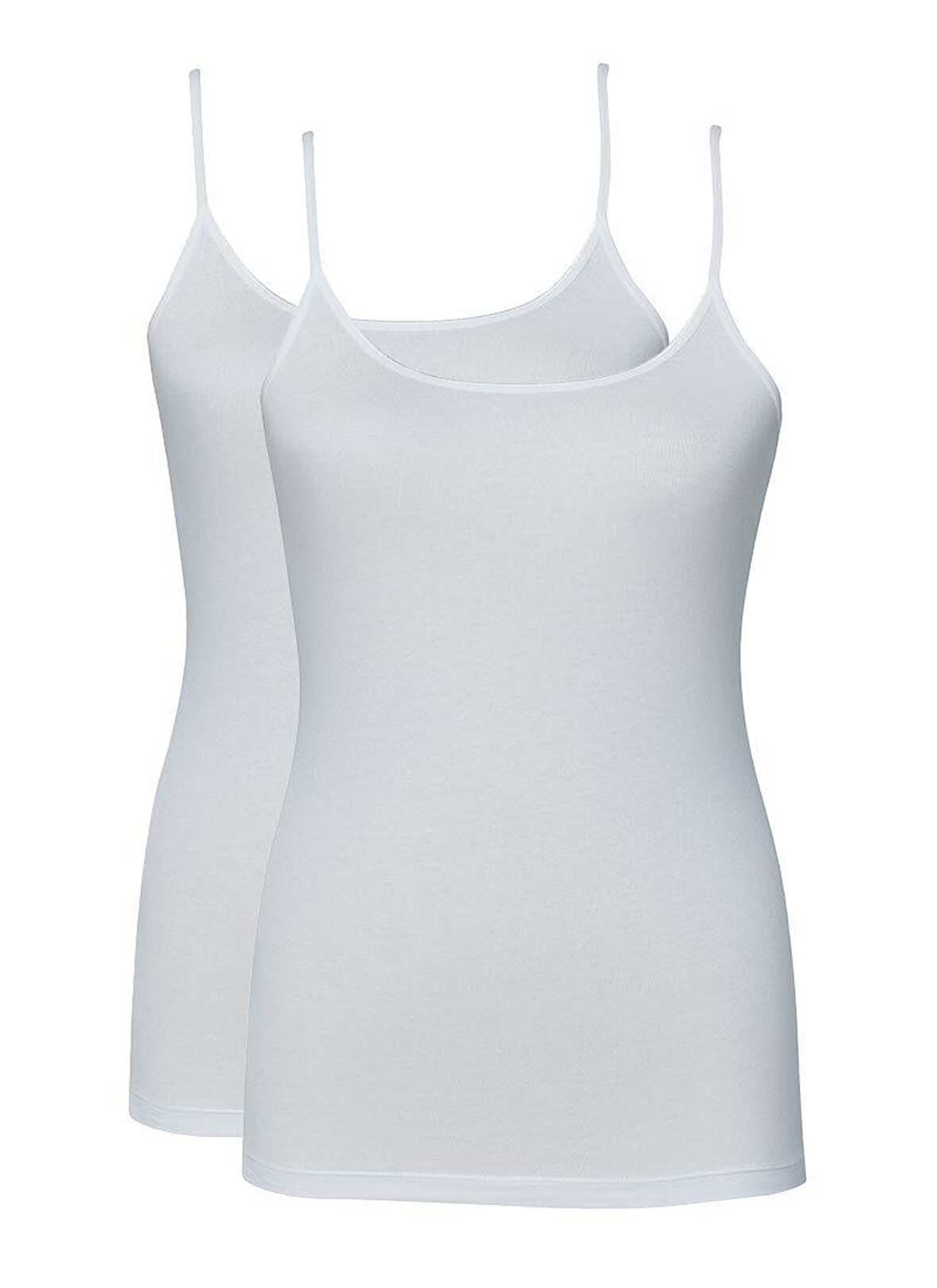 Blackspade Kadın Beyaz İnce Askılı Atlet 2'li Paket 1591