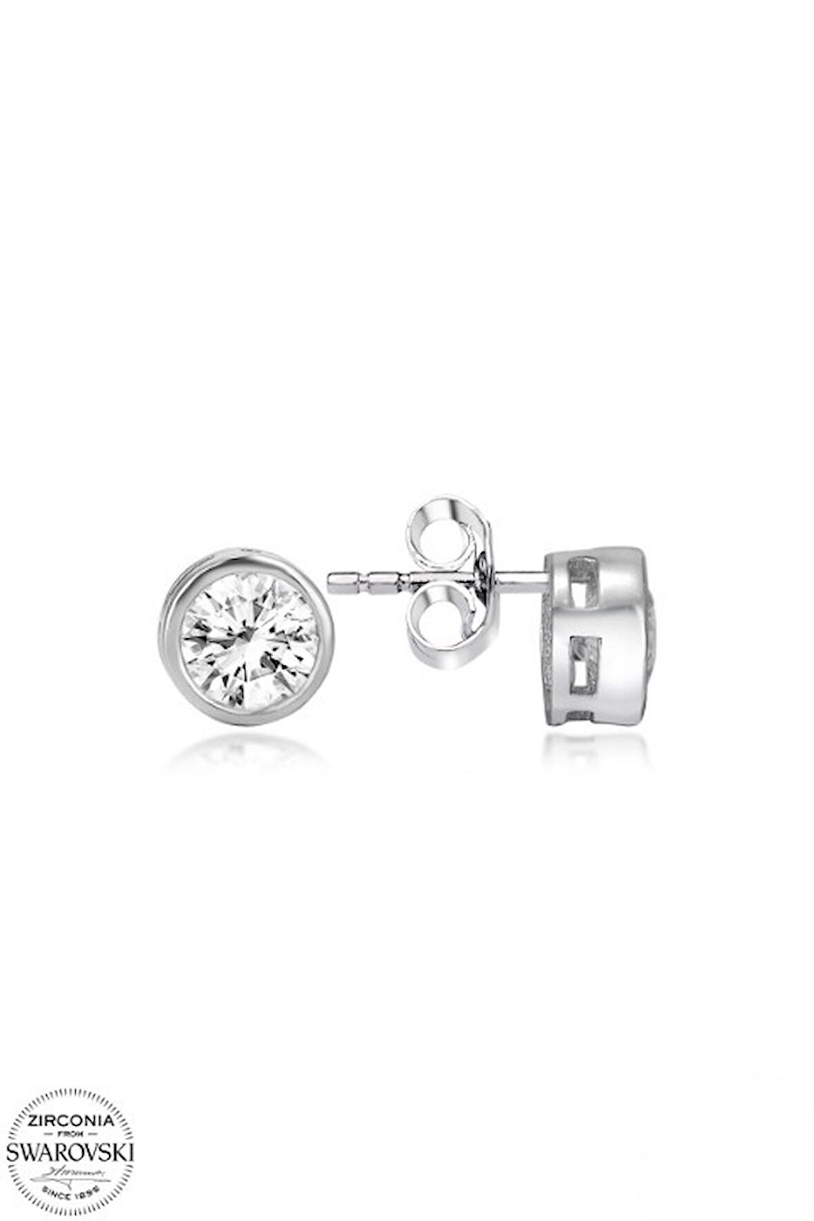 SWAROVSKİ ZİRCONİA PIRLANTA MONTÜR TEK TAŞ 925 AYAR GÜMÜŞ KÜPE