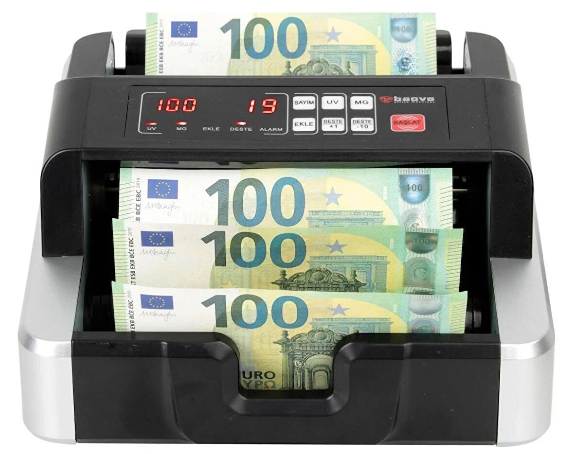 Baove GB4100 Para Sayma Makinesi ve Sahte Para Yakalama - Adet Sayım - TL - Euro - Usd