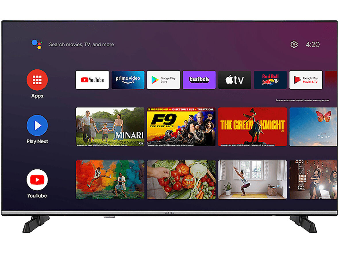 VESTEL 43UA9631 43 inç 108 Ekran Uydu Alıcılı Smart 4K UHD Android LED TV Siyah Gri 