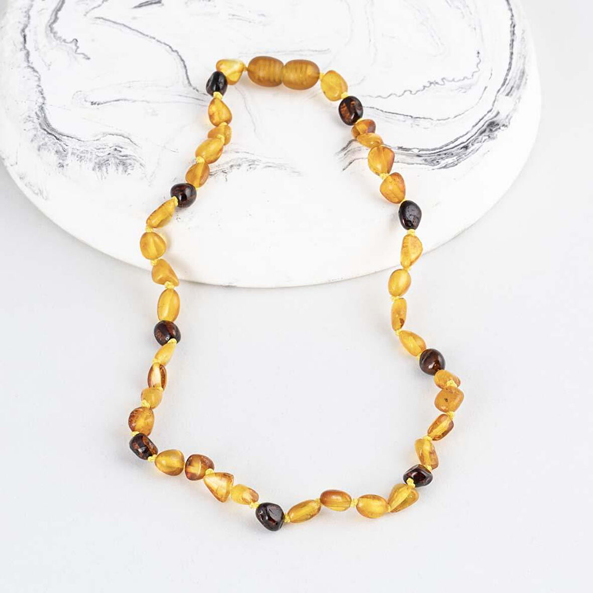 Gümüş Pazarım Renkli Orjinal Çocuk Kehribar Kolye