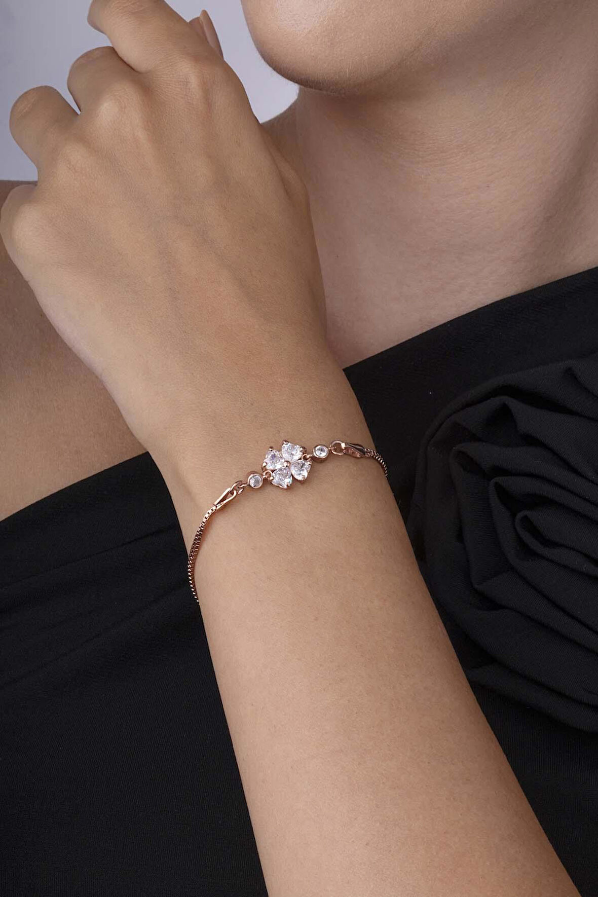 Gümüş Pazarım Dört Yapraklı Yonca 925 Ayar Gümüş Kadın Bileklik