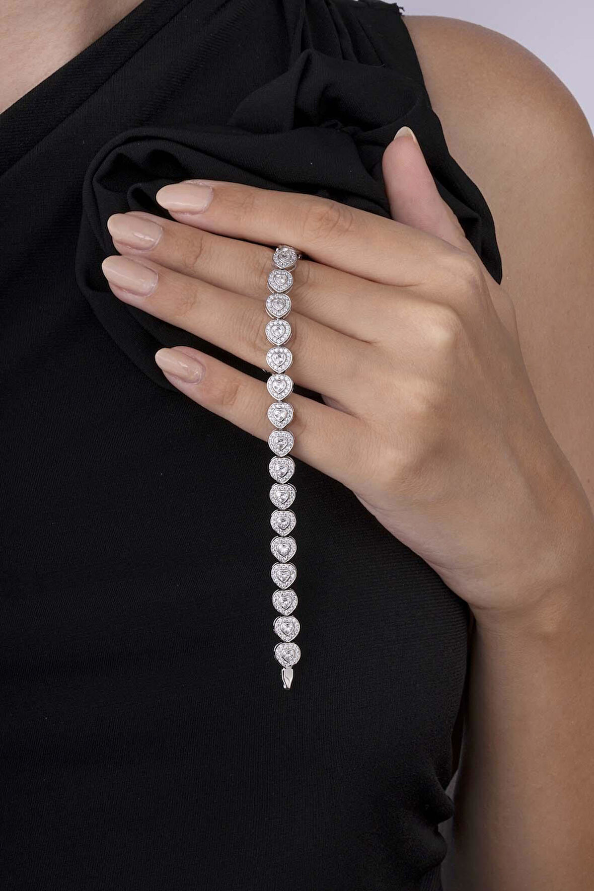 Gümüş Pazarım Özel Tasarım Kalp Su Yolu 925 Ayar Gümüş Bileklik