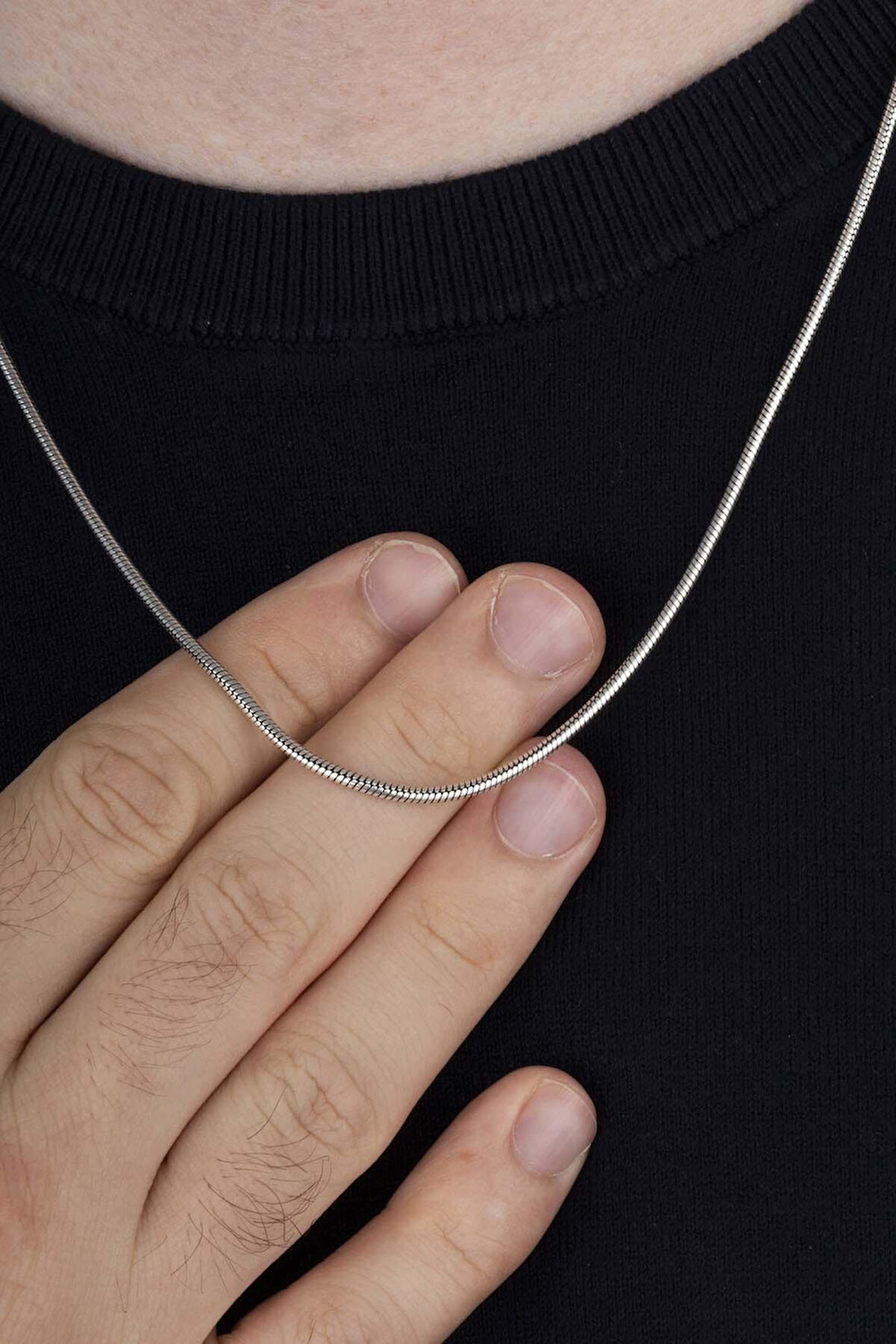 Gümüş Pazarım İtalyan Model Klasik Erkek Gümüş Zincir Kolye