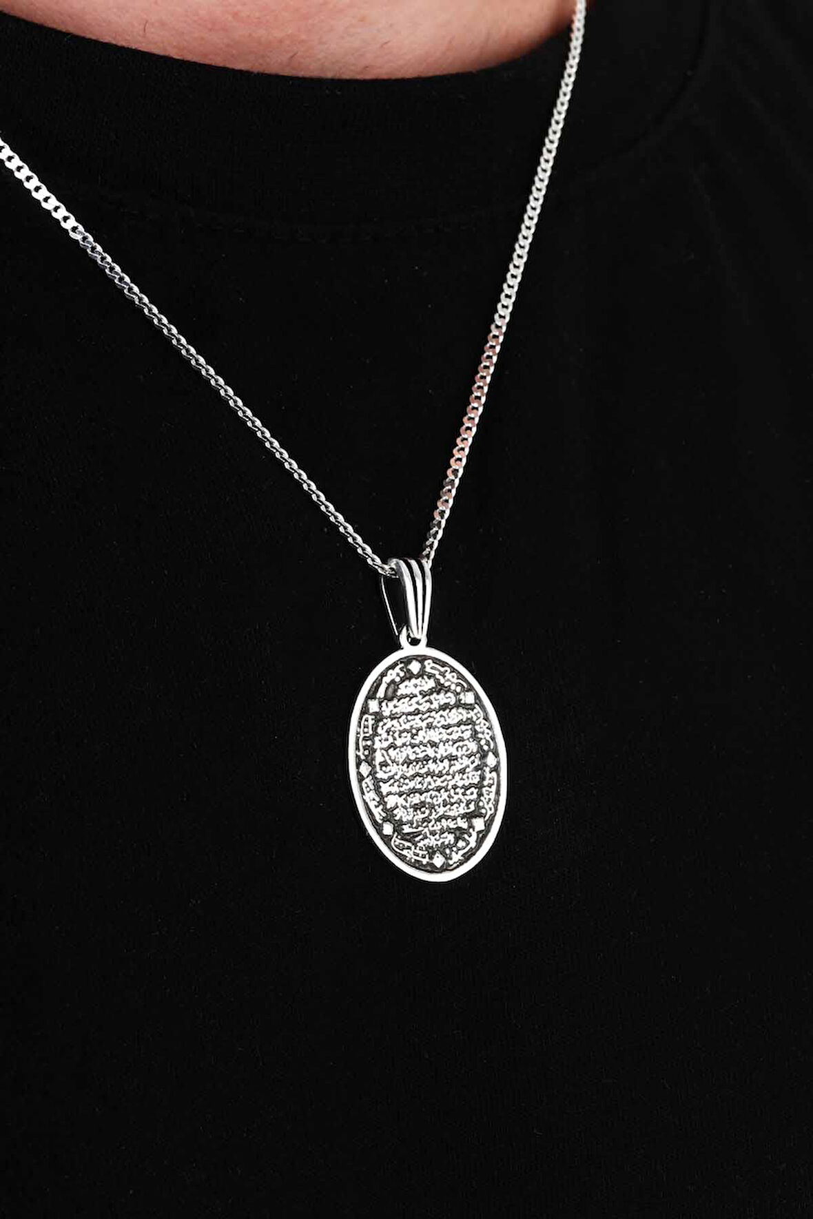 Gümüş Pazarım Besmelei Şerif Yazılı 925 Ayar Gümüş Kolye