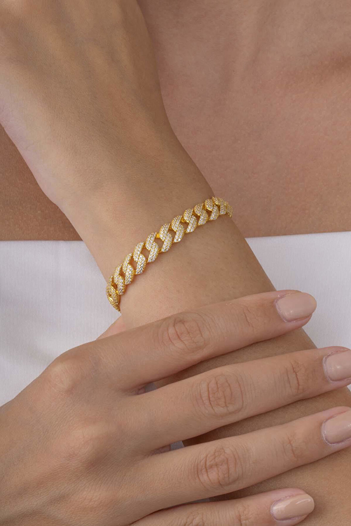 Gümüş Pazarım Altın Kaplama 925 Ayar Gümüş Gurmet Bileklik