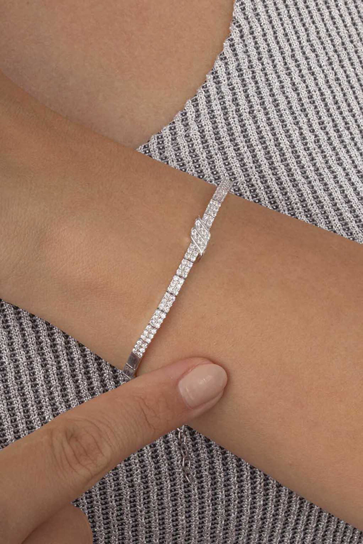 Gümüş Pazarım Su Yolu Kemerli 925 Ayar Gümüş Bileklik