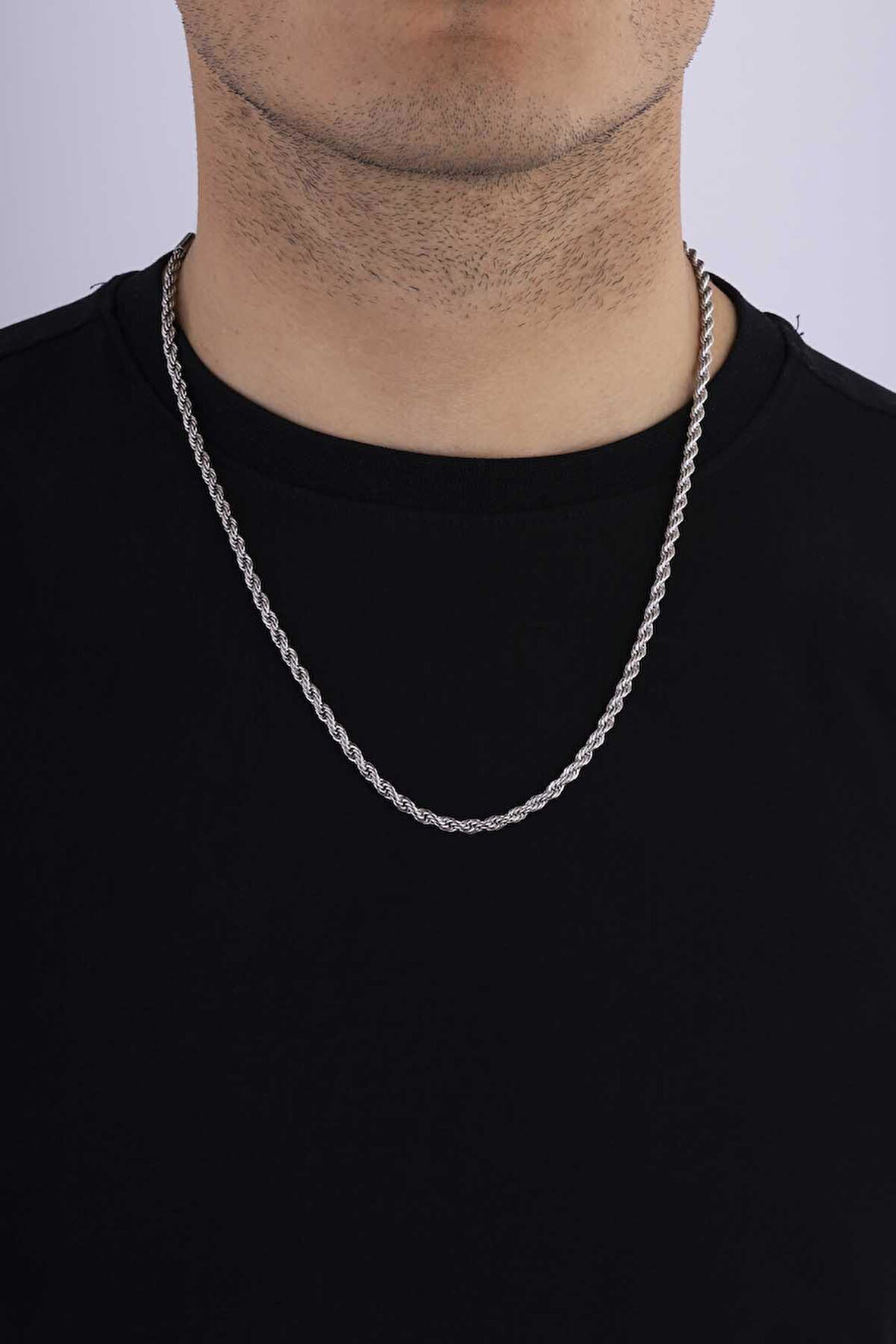 Gümüş Pazarım Klasik Burgu Model Erkek Çelik Zincir