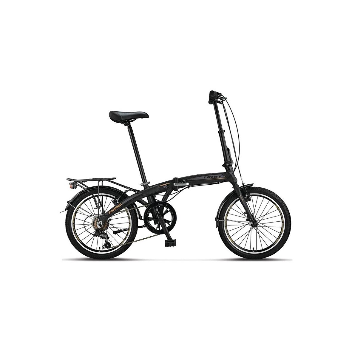 ÜMİT 2036 FOLDING KATLANIR BİSİKLET V 20 JANT 6 VİTES SİYAH ANTRASİT GOLD