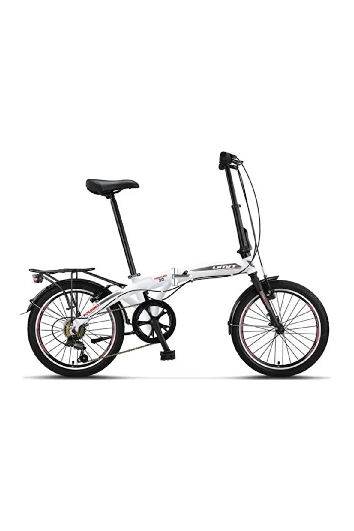 2036 Foldıng Katlanır Bisiklet V 20 Jant 6 Vites Whıte Silver Red