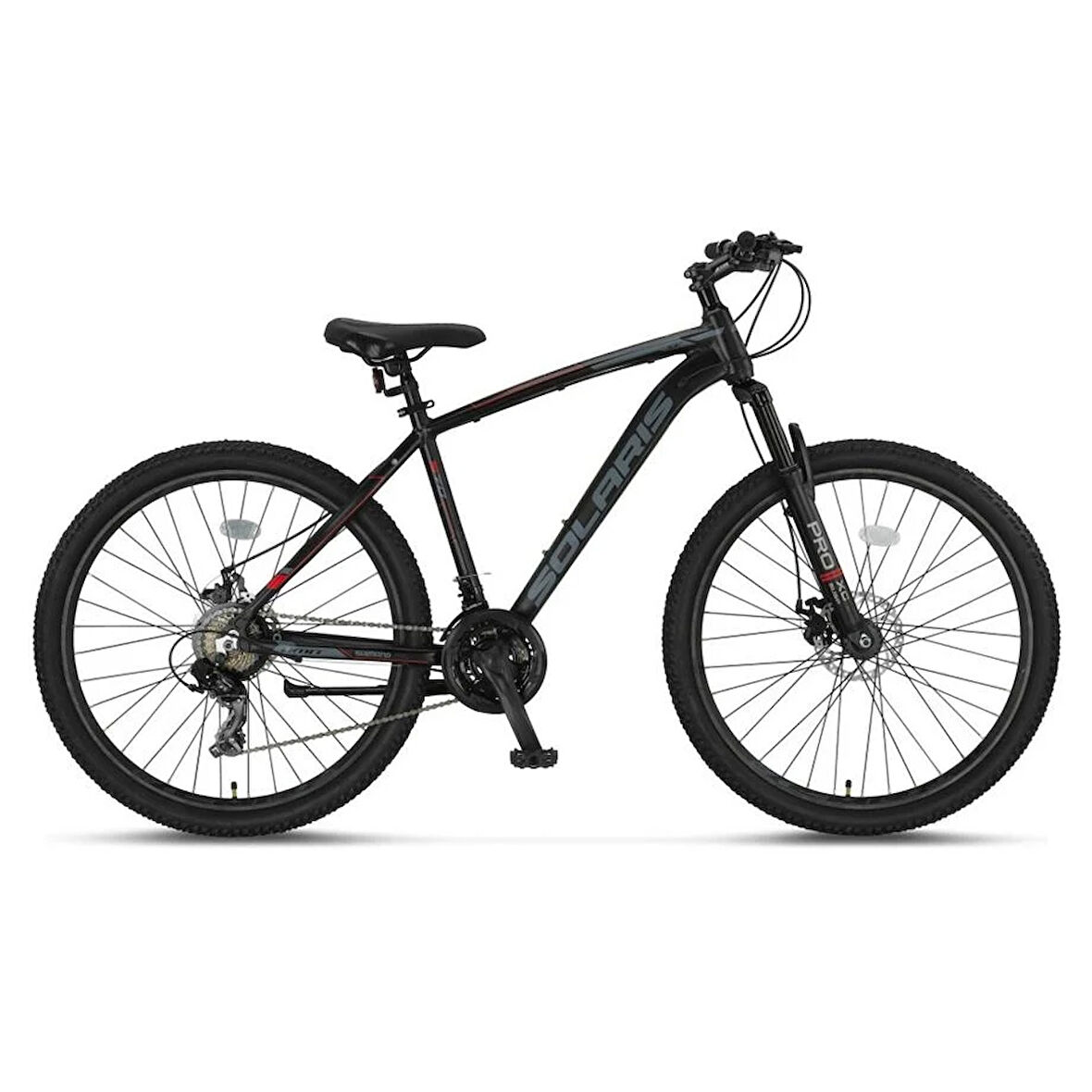 ÜMİT 2751 SOLARIS-M-2D ERKEK DAĞ BİSİKLETİ 460H 26 JANT 21 VİTES SİYAH KIRMIZI