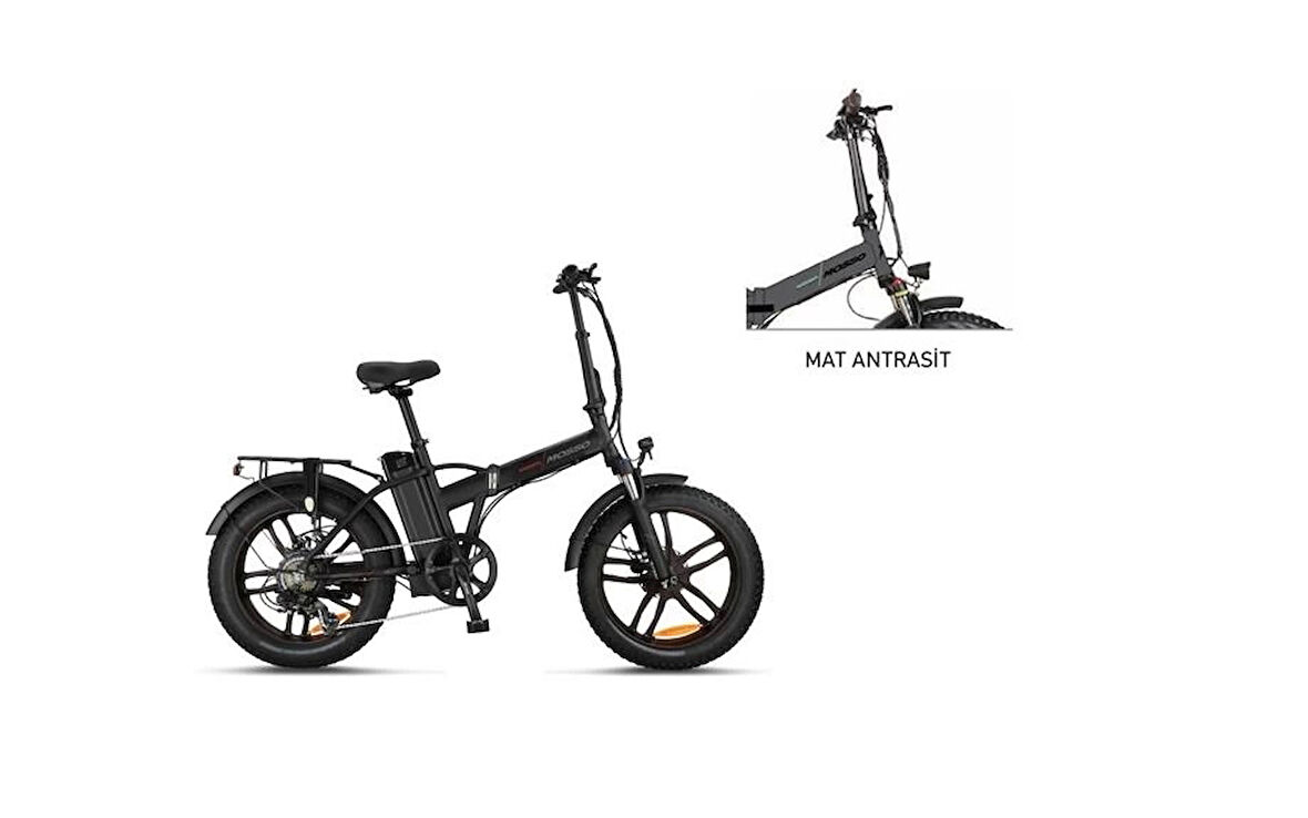 MOSSO MAGNERA ELEKTRİKLİ KATLANIR BİSİKLET 420H HYD 20 JANT 7 VİTES MAT ANTRASİT