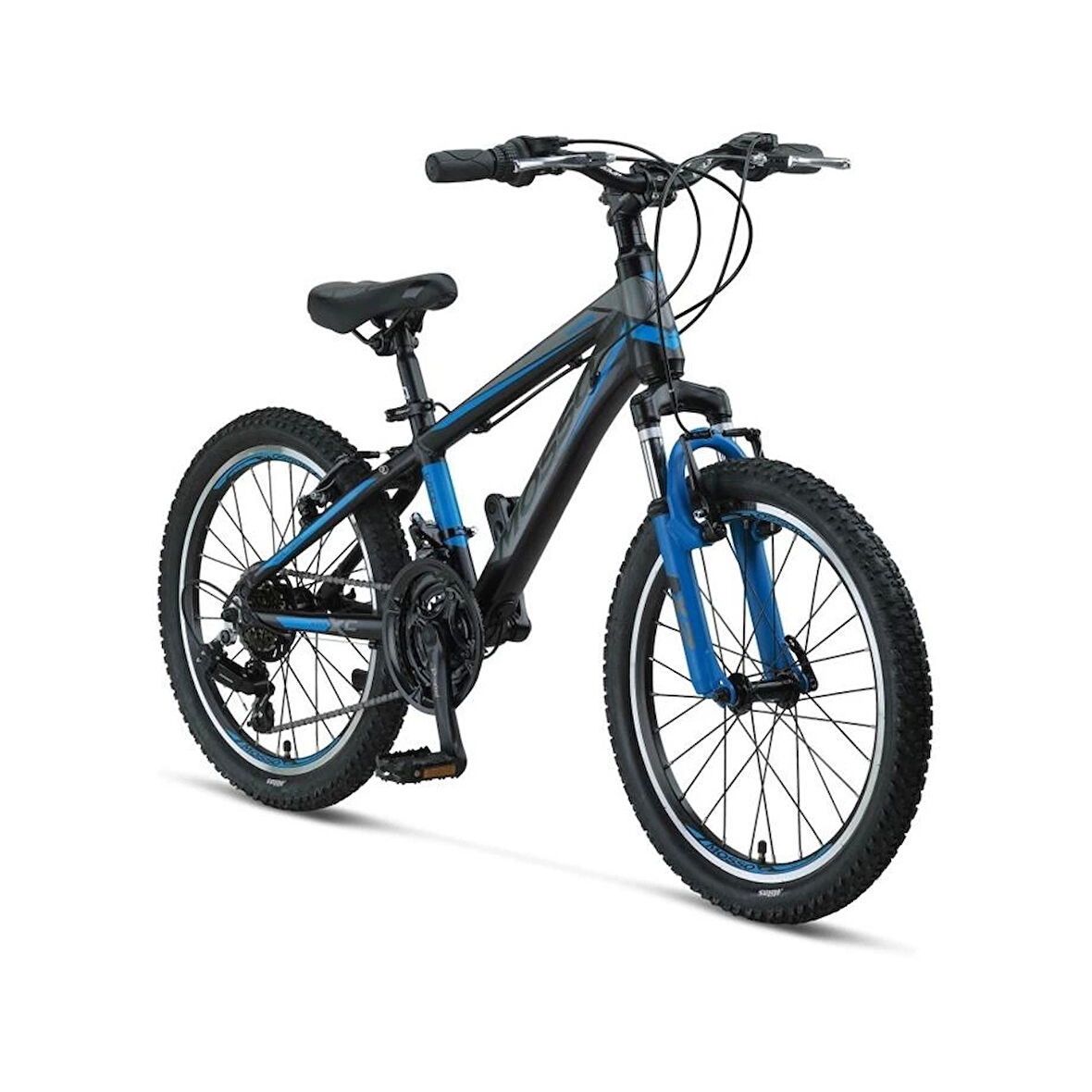 MOSSO WILDFIRE M-20-V ERKEK ÇOCUK BİSİKLETİ 280H 20 JANT 18 VİTES SİYAH MAVİ