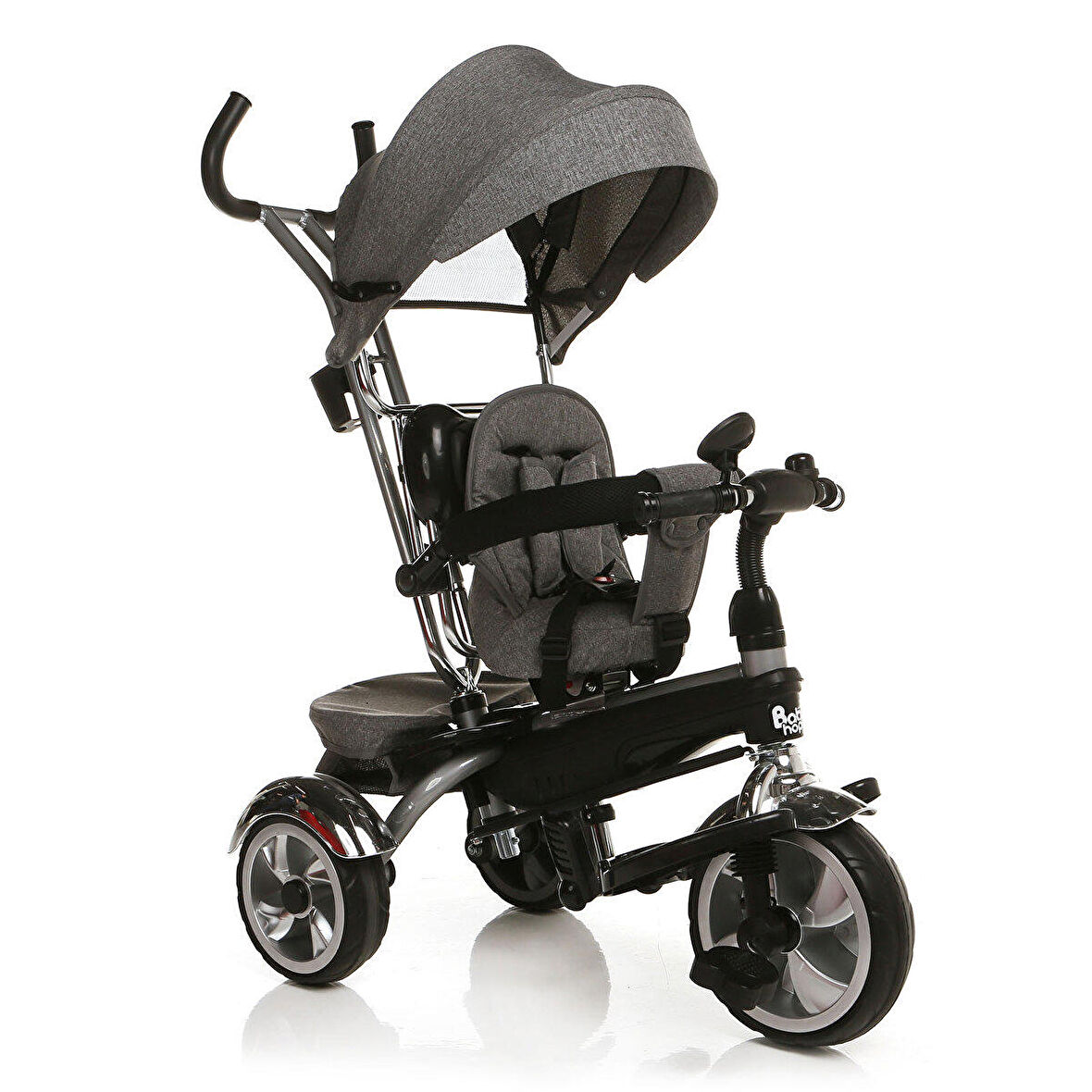 Baby Hope BH-9500 Star Ebeveyn Kontrollü Üç Teker Bisiklet  Gri