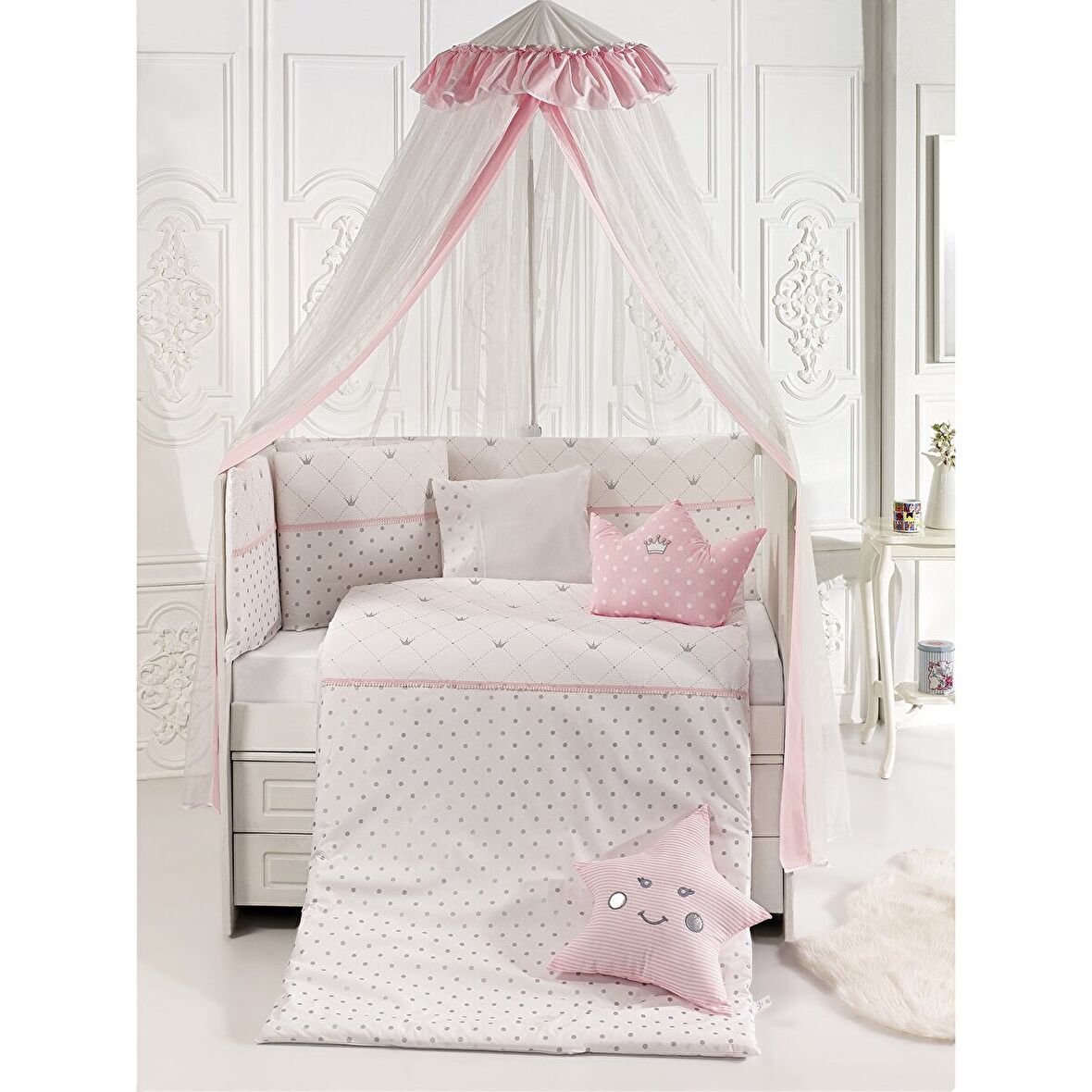 Pierre Cardin Queens Uyku Seti - Crown With Pink
