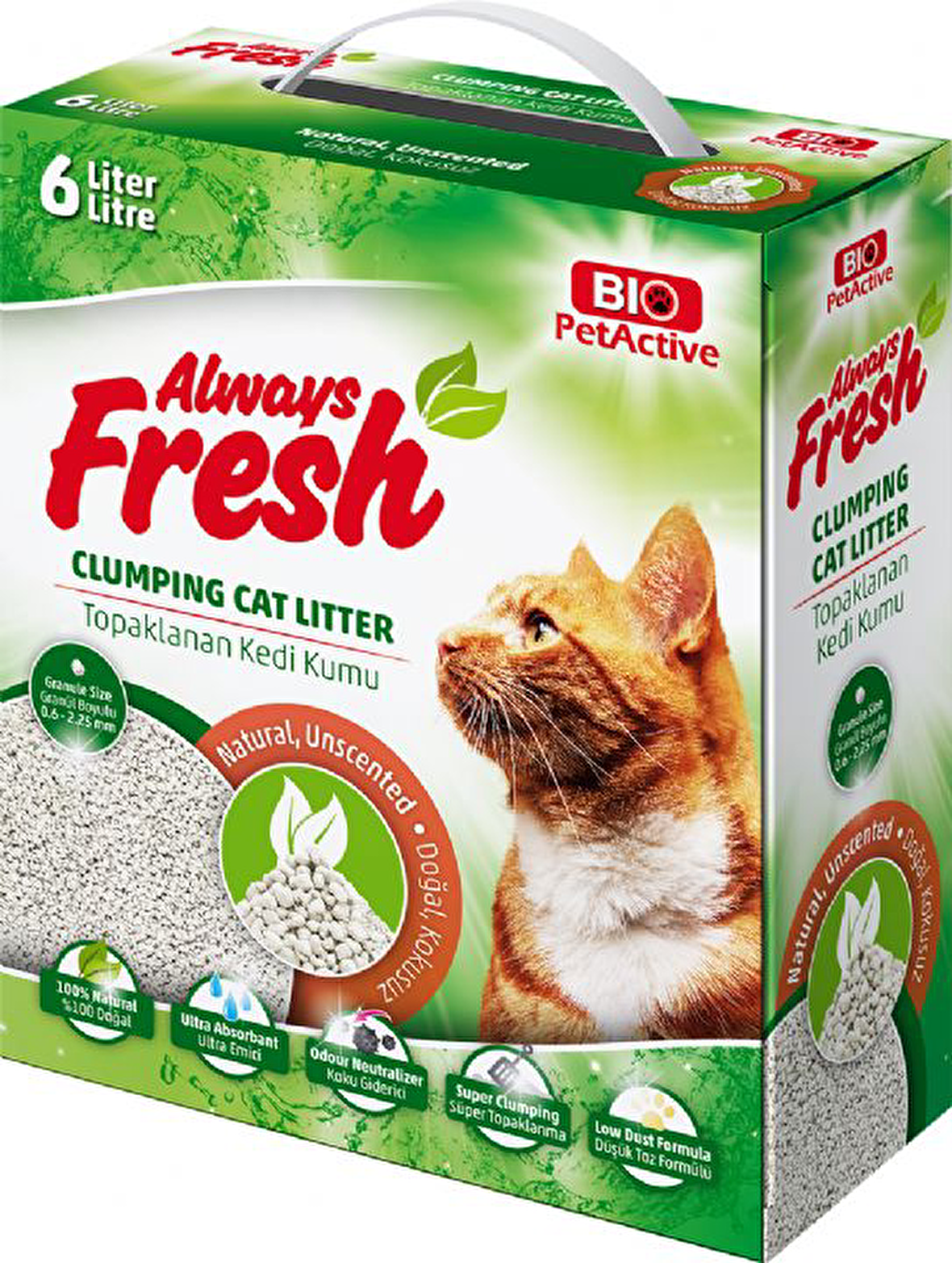 Always Fresh Doğal Kokusuz Bentonit Kedi Kumu 6Lt