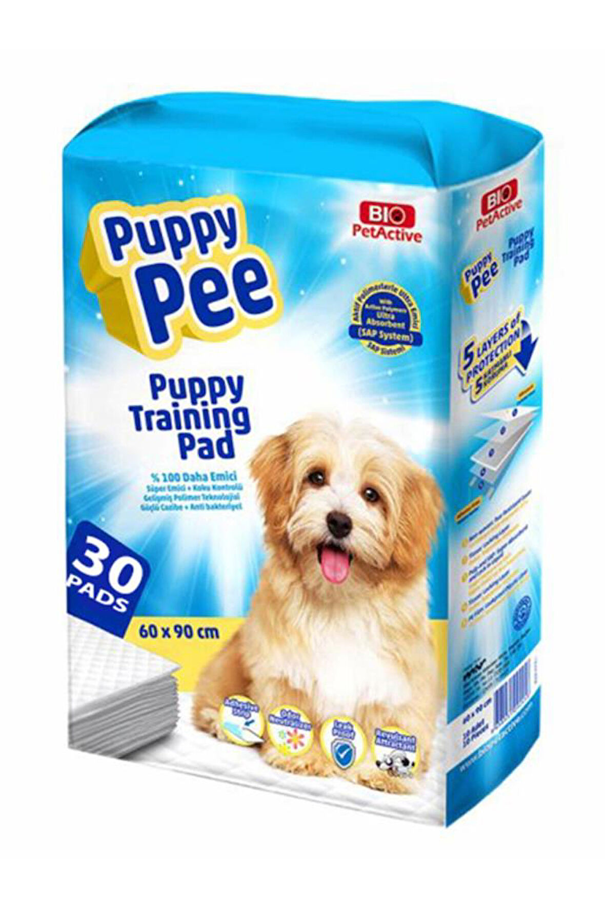 Bio Pet Active Puppy Pee Köpek Çiş Eğitim Pedi 60x90cm (30'lu)