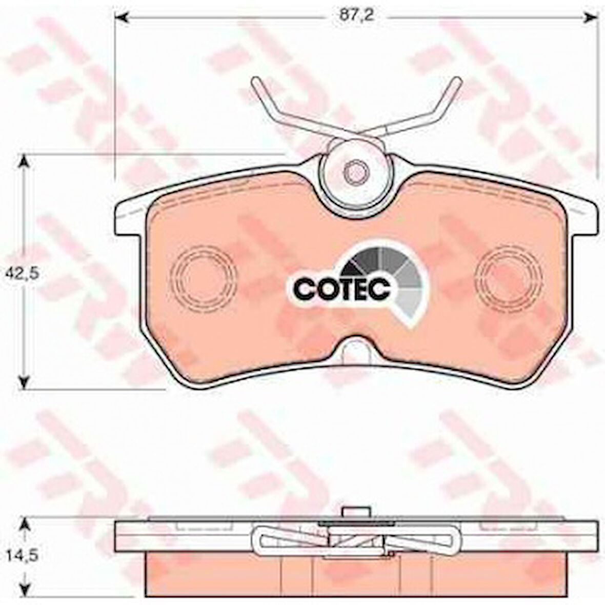 Ford Arka Fren Balatası Focus 98>05 Fiesta VI 1,0 / 1,5tdci / 1,6ti 12 />15 - Trw Gdb1354