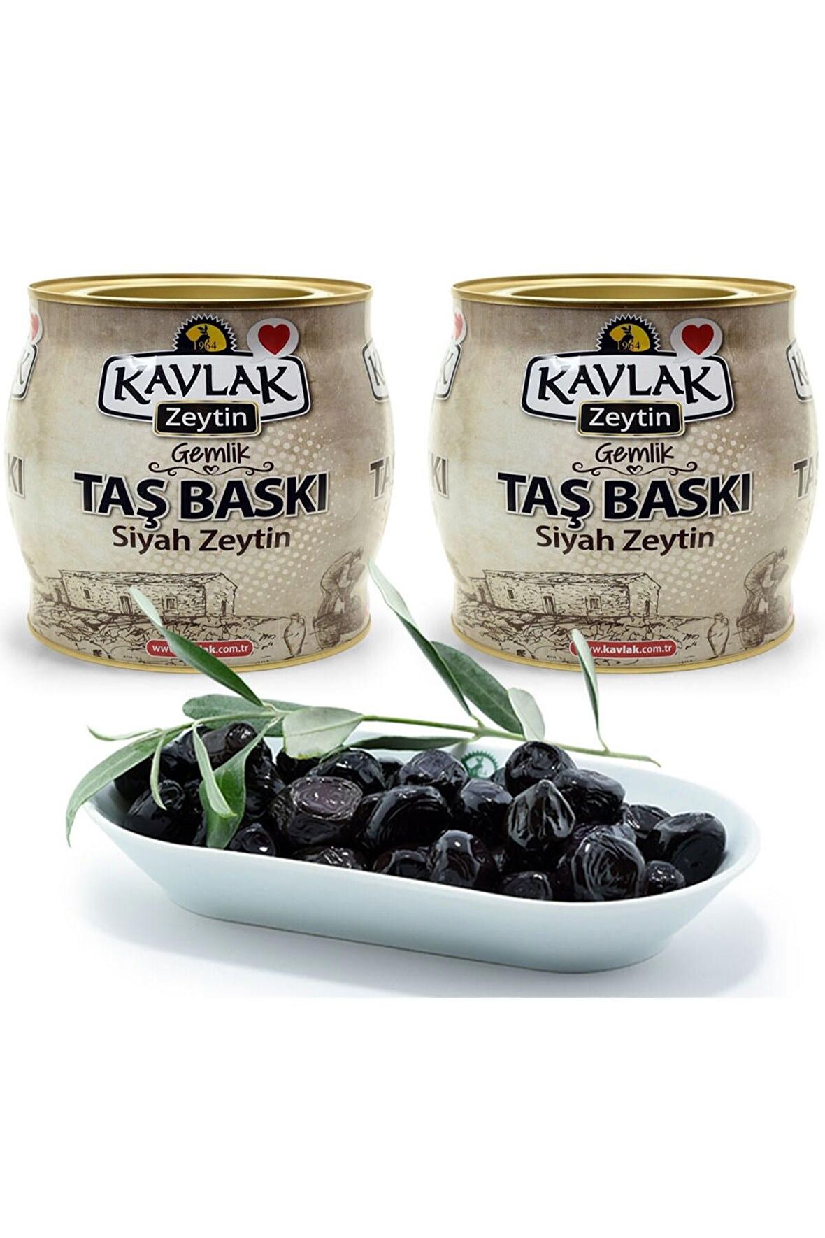 Kavlak Taş Baskı Gemlik Siyah Zeytin 2 Kg 2'li