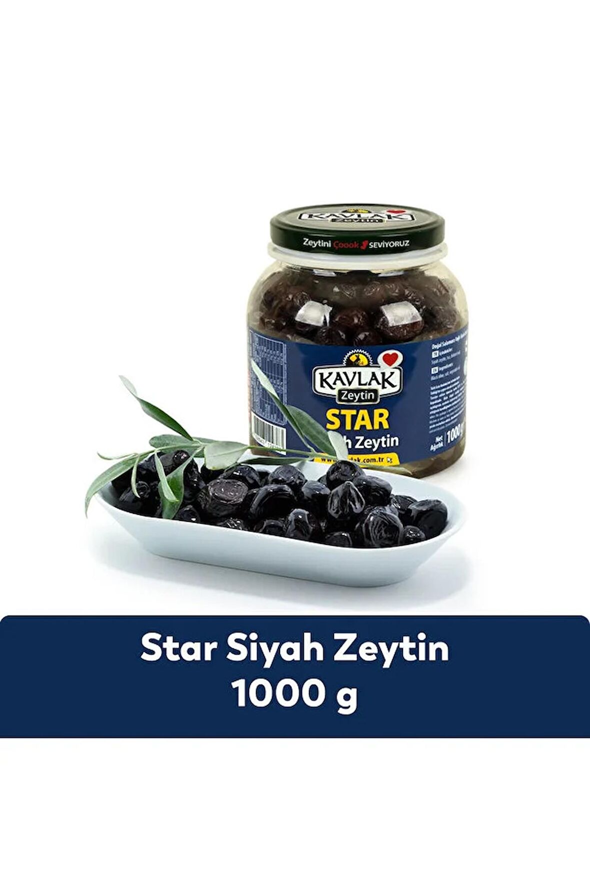 Kavlak Star Gemlik Siyah Zeytin 1 Kg Pet