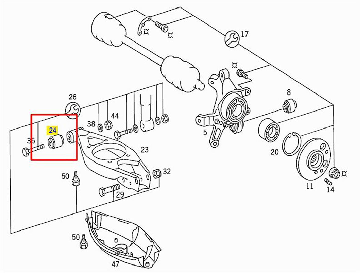 Mercedes Salıncak Burcu Arka 190 W201 83>90 - Febi 05053