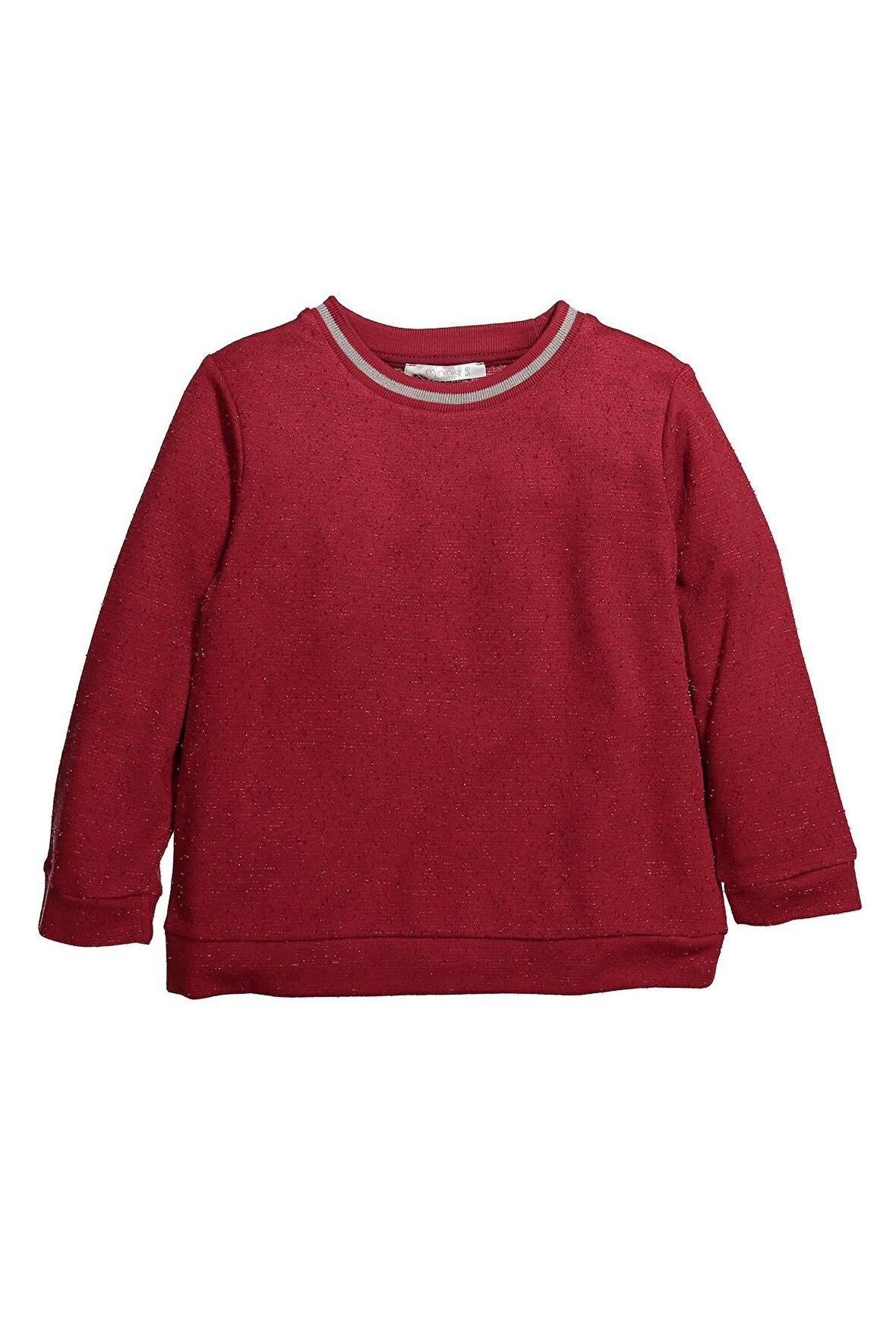 Kız Çocuk Ribanalı Simli Sweatshirt (5-12yaş)