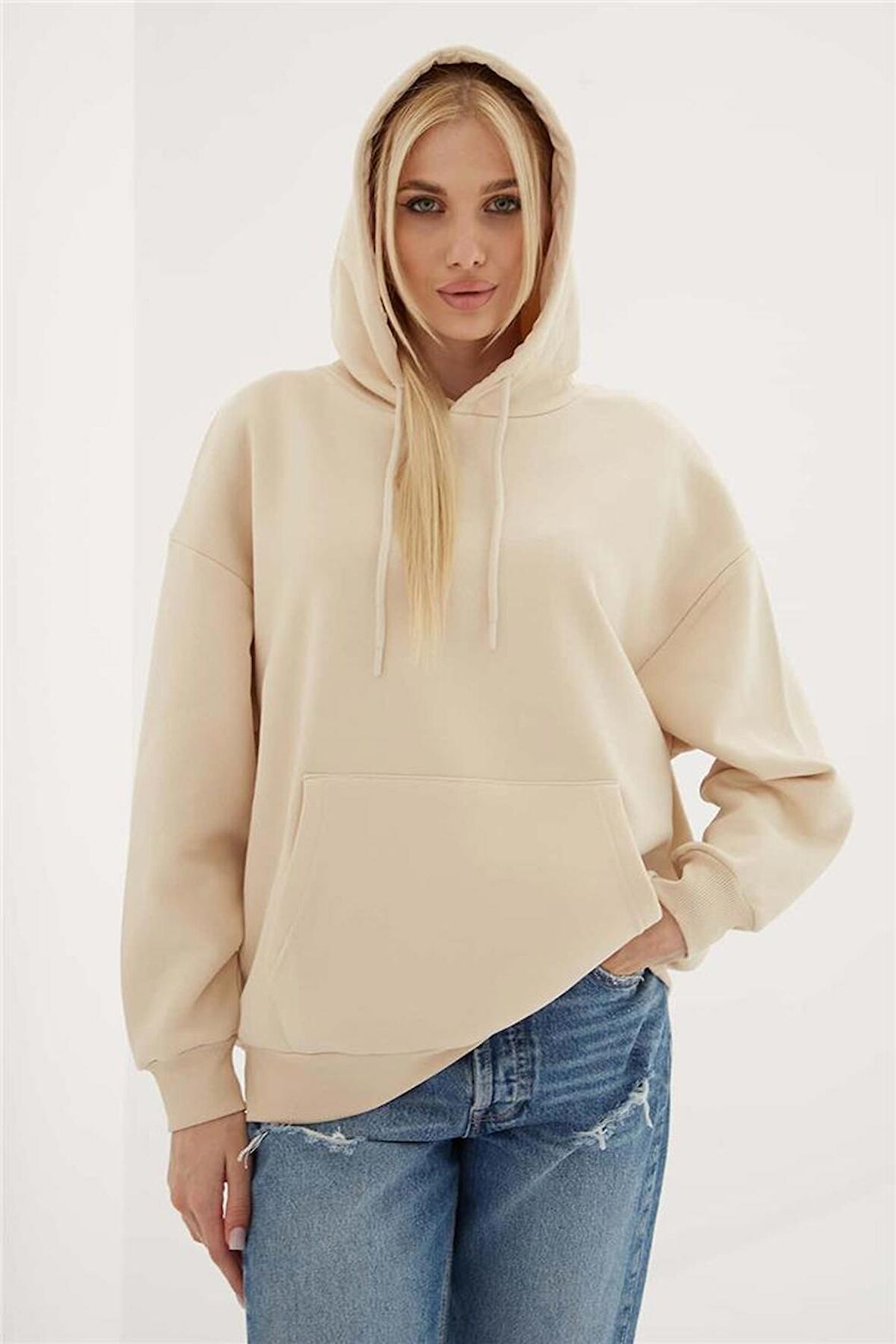 23K0090K1 Fashion Friends Kadın Sweat Bej