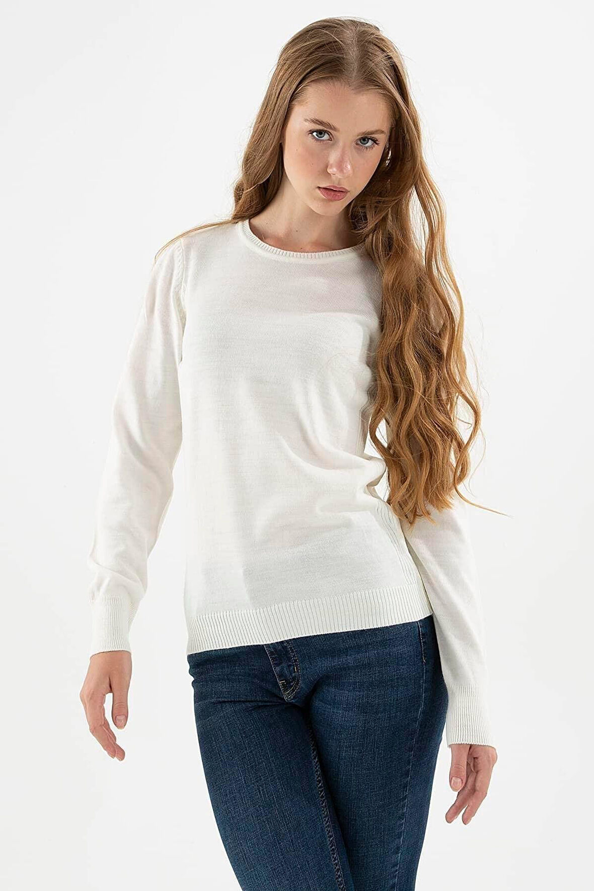 FASHION FRIENDS KADIN BİSİKLET YAKA KAZAK 24K0245K1