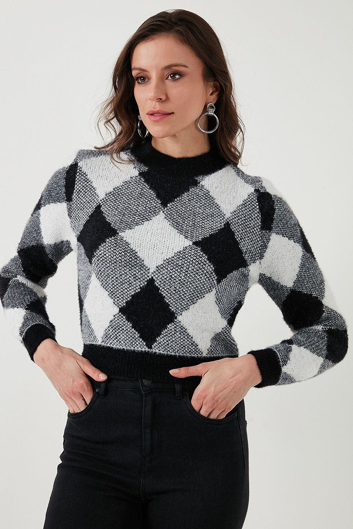 FASHION FRIENDS KADIN DESENLİ KAZAK 24K0194K1