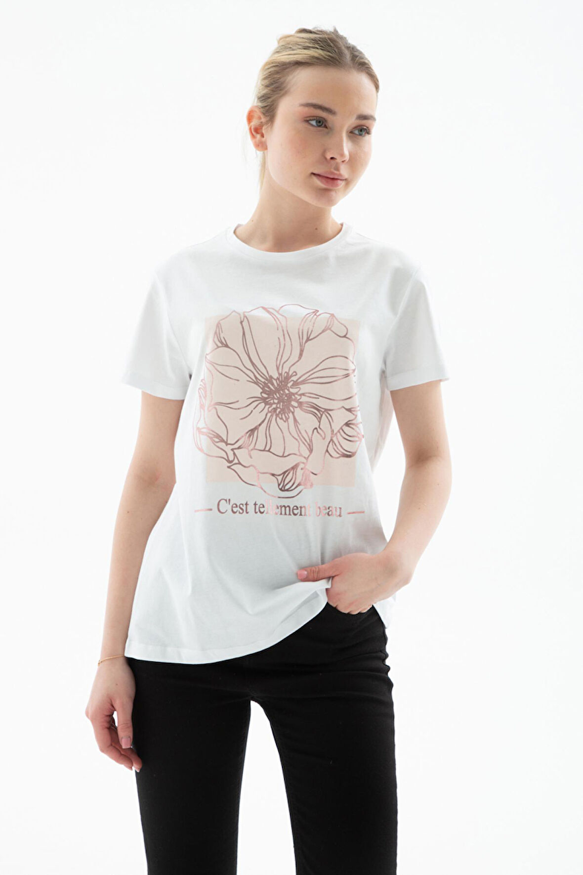 Fashion Friends 25Y0152K1 Kadın Baskılı T-Shirt