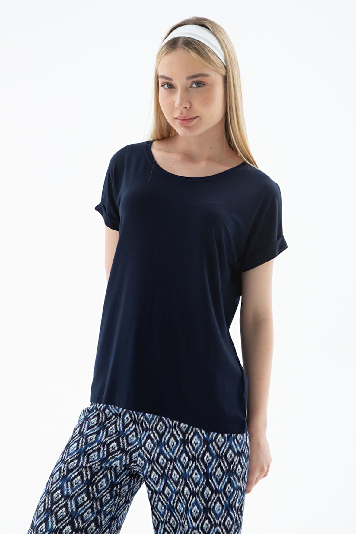 Fashion Friends 25Y0194K1 Kadın Bisiklet Yaka Bluz
