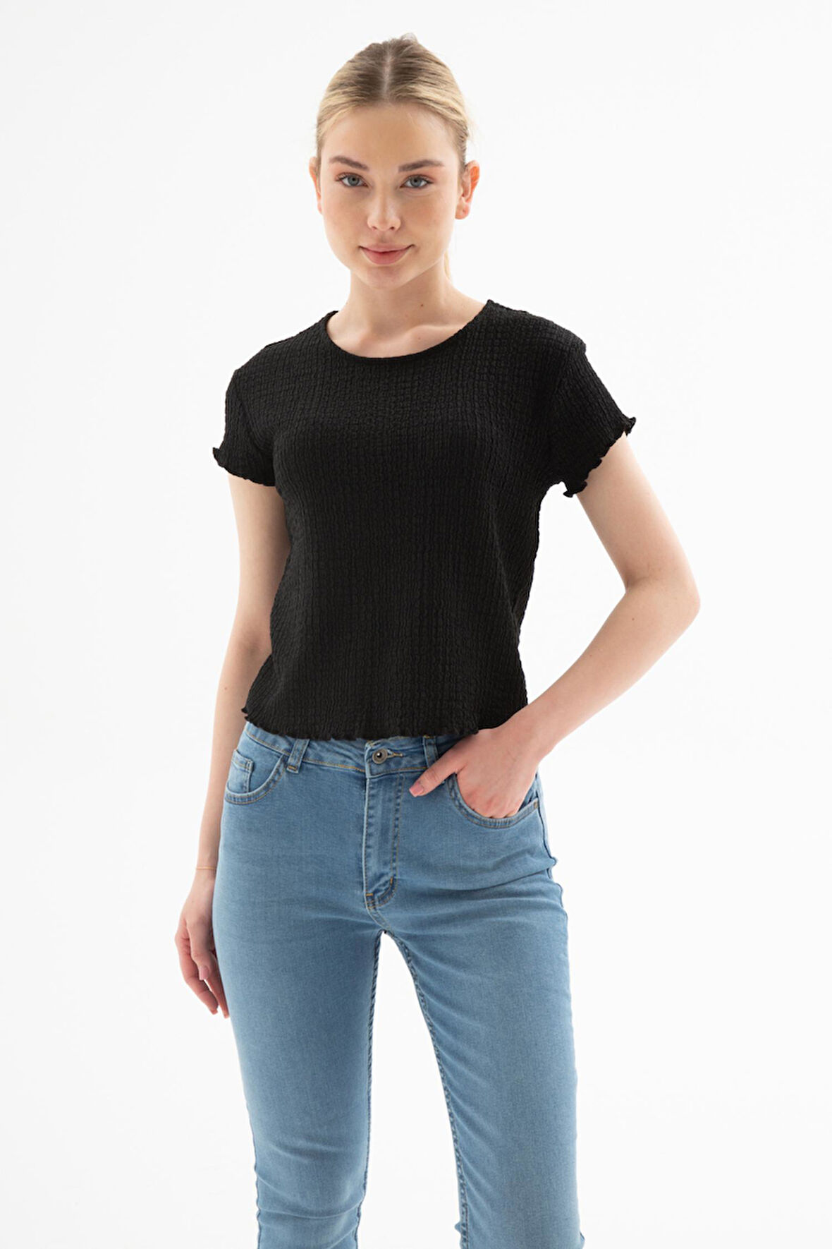 Fashion Friends 25Y0234K1 Kadın Dokulu Bluz
