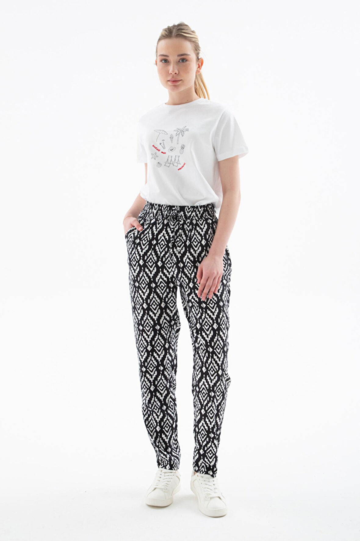 Fashion Friends 25Y0843K1 Kadın Desenli Pantolon