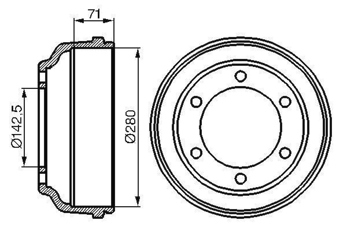 Ford Arka Fren Kampanası Transıt T15 93>00 - Bosch 0986477047