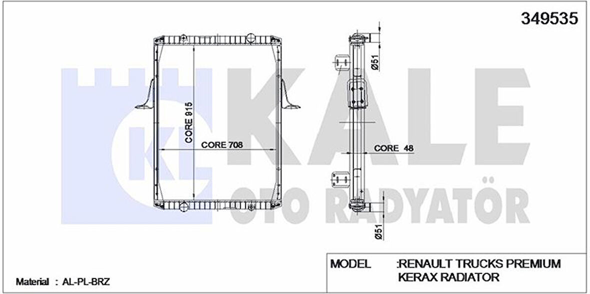 Renault Truck Motor Su Radyatoru Renault Trucks Premium / Kerax (cerceveli) / (mt) 1996 Ve Sonrası - Kale 349535